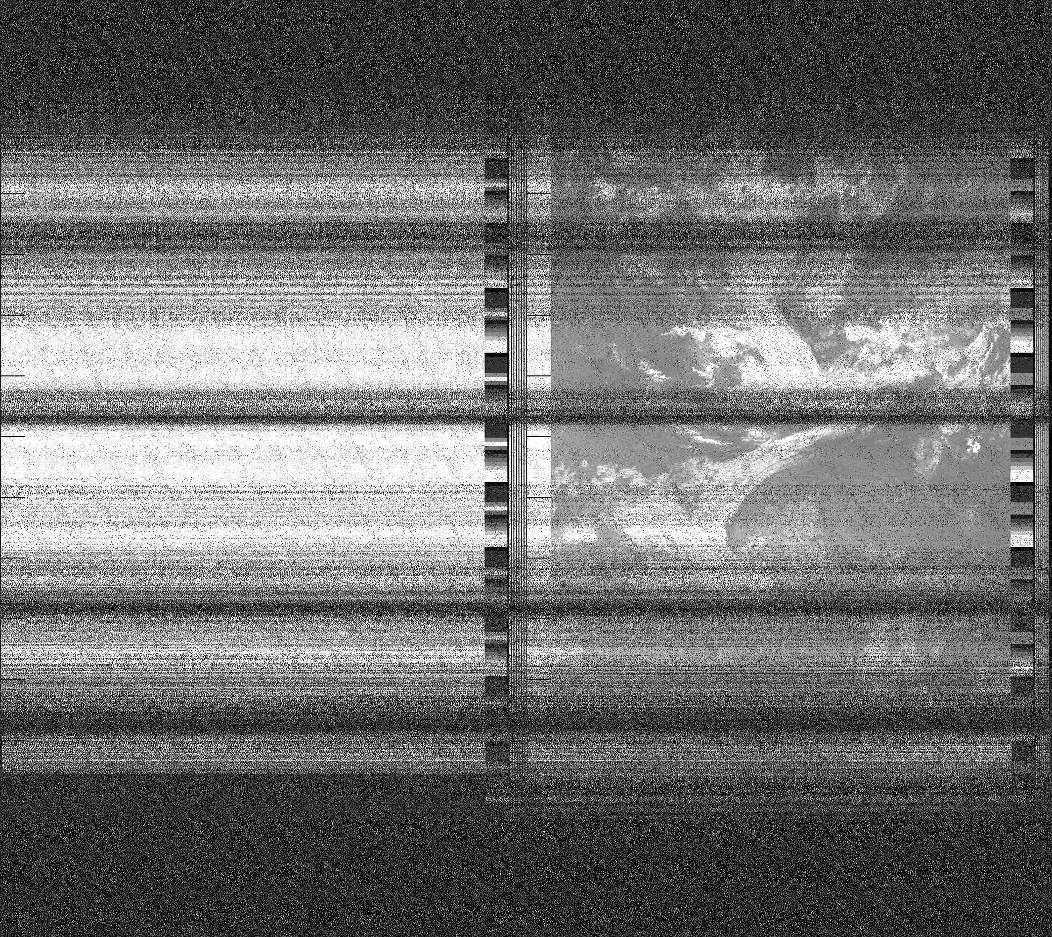 Pristine output with telemetry data withut cropping. Pristine images are
unenhanced, but normalised to produce images which represent,
as best as the software is able to, the original digital data. No attempt is made to temperature
normalise IR images. Disables gamma, sharpening, rotation, and other enhancements.