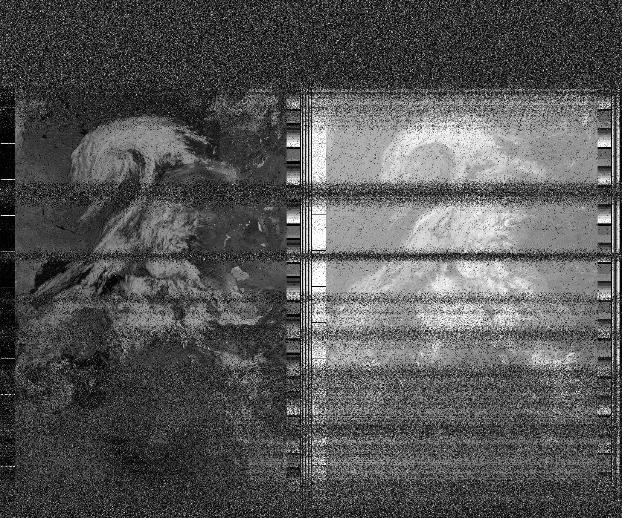Pristine output with telemetry data withut cropping. Pristine images are
unenhanced, but normalised to produce images which represent,
as best as the software is able to, the original digital data. No attempt is made to temperature
normalise IR images. Disables gamma, sharpening, rotation, and other enhancements.