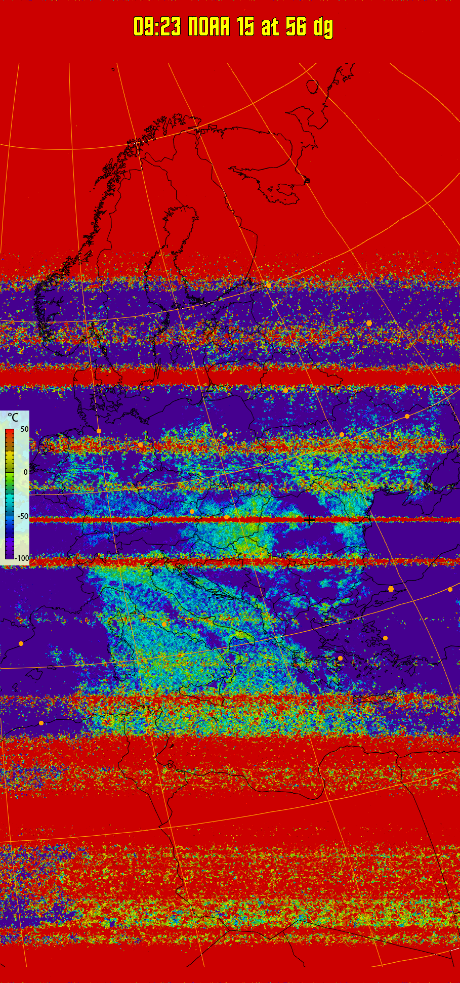 therm:
Produces a false colour image from NOAA APT images based on temperature.
Provides a good way of visualising cloud temperatures.