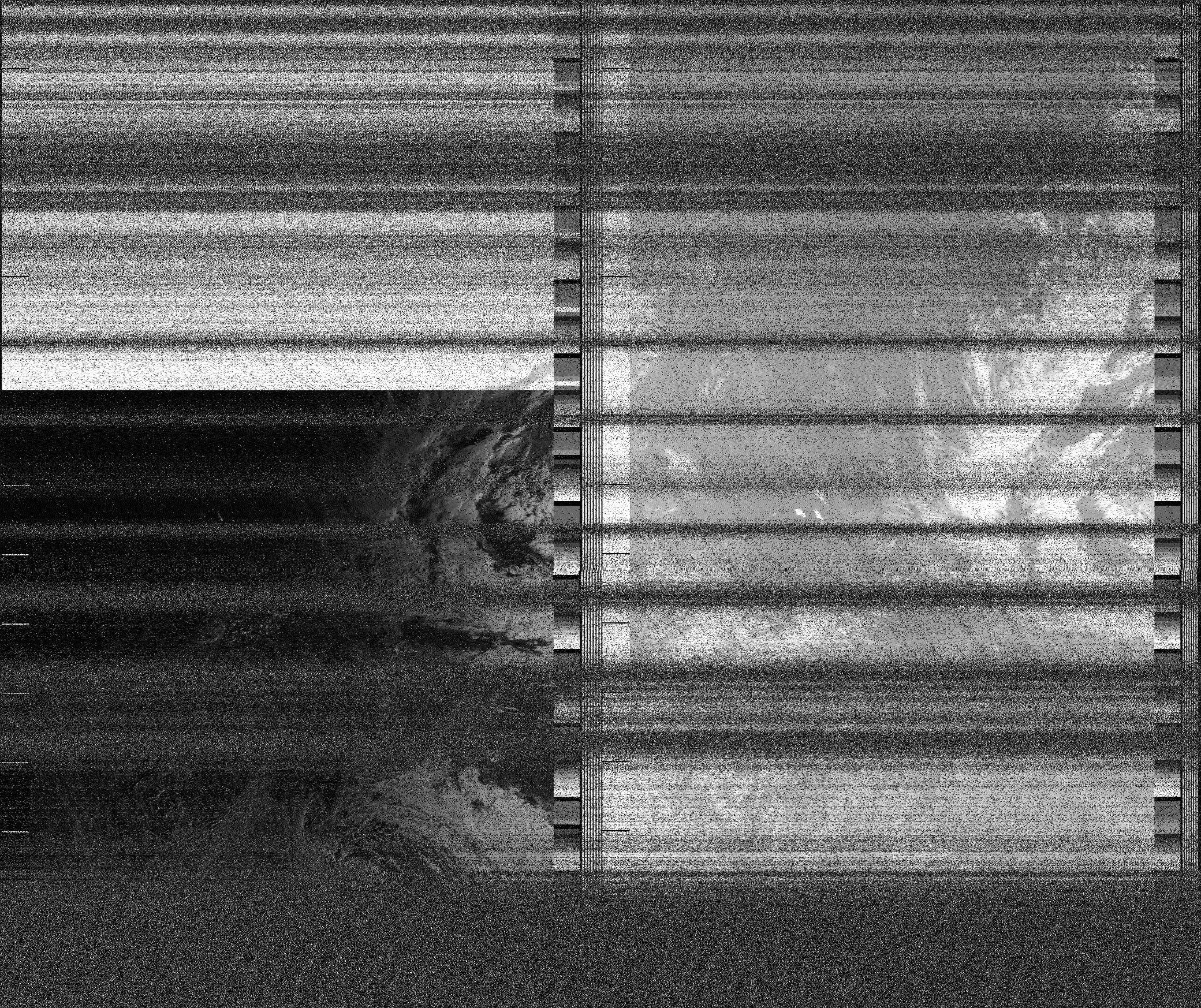 Pristine output with telemetry data withut cropping. Pristine images are
unenhanced, but normalised to produce images which represent,
as best as the software is able to, the original digital data. No attempt is made to temperature
normalise IR images. Disables gamma, sharpening, rotation, and other enhancements.