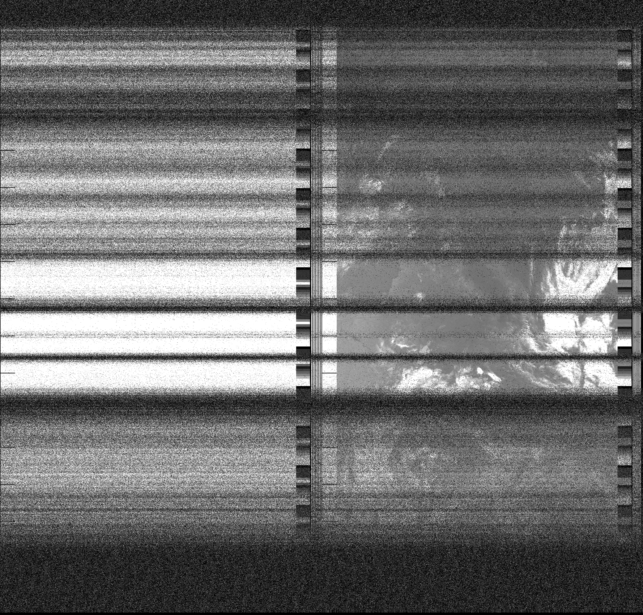 Pristine output with telemetry data withut cropping. Pristine images are
unenhanced, but normalised to produce images which represent,
as best as the software is able to, the original digital data. No attempt is made to temperature
normalise IR images. Disables gamma, sharpening, rotation, and other enhancements.
