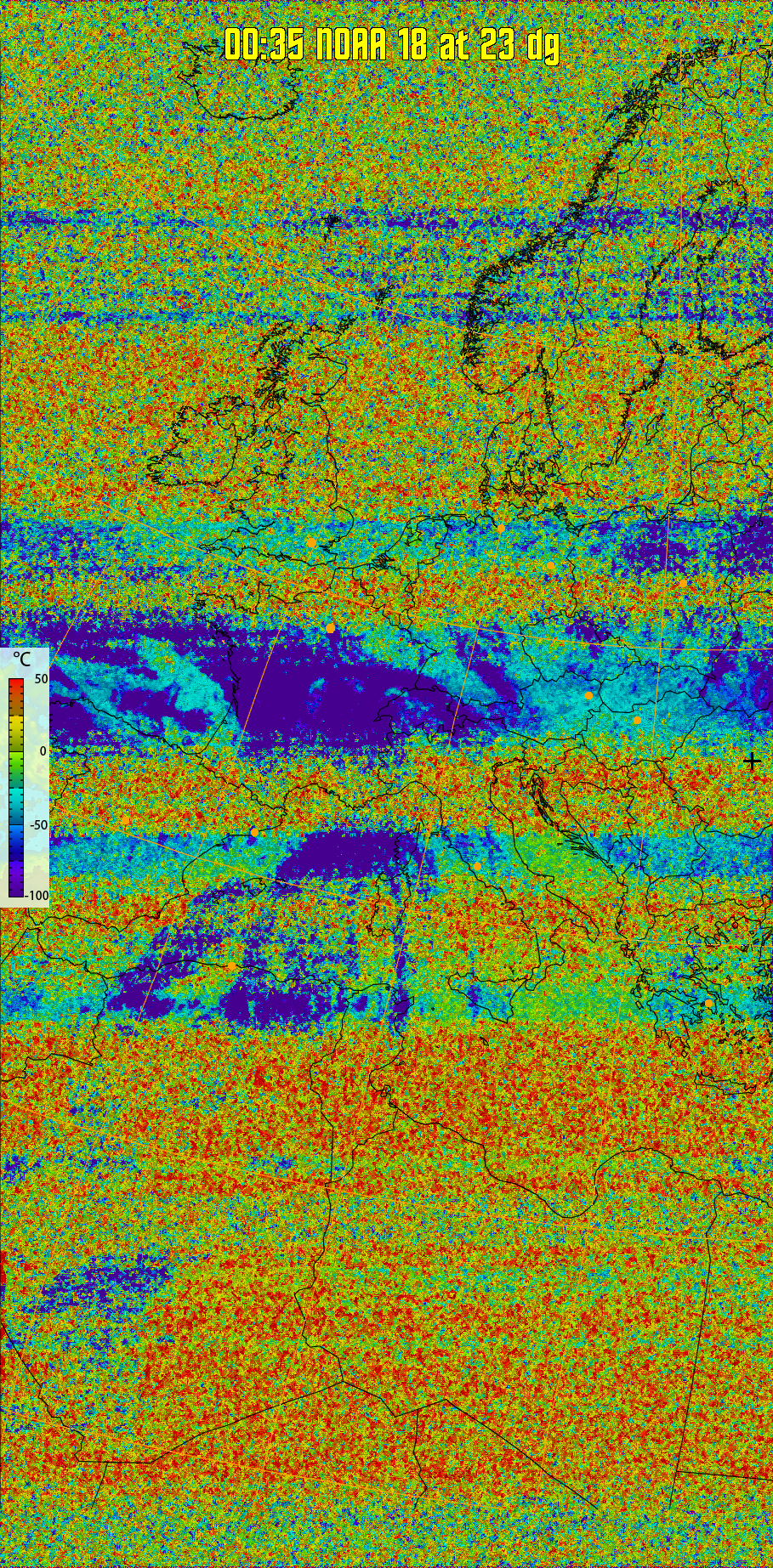 therm:
Produces a false colour image from NOAA APT images based on temperature.
Provides a good way of visualising cloud temperatures.