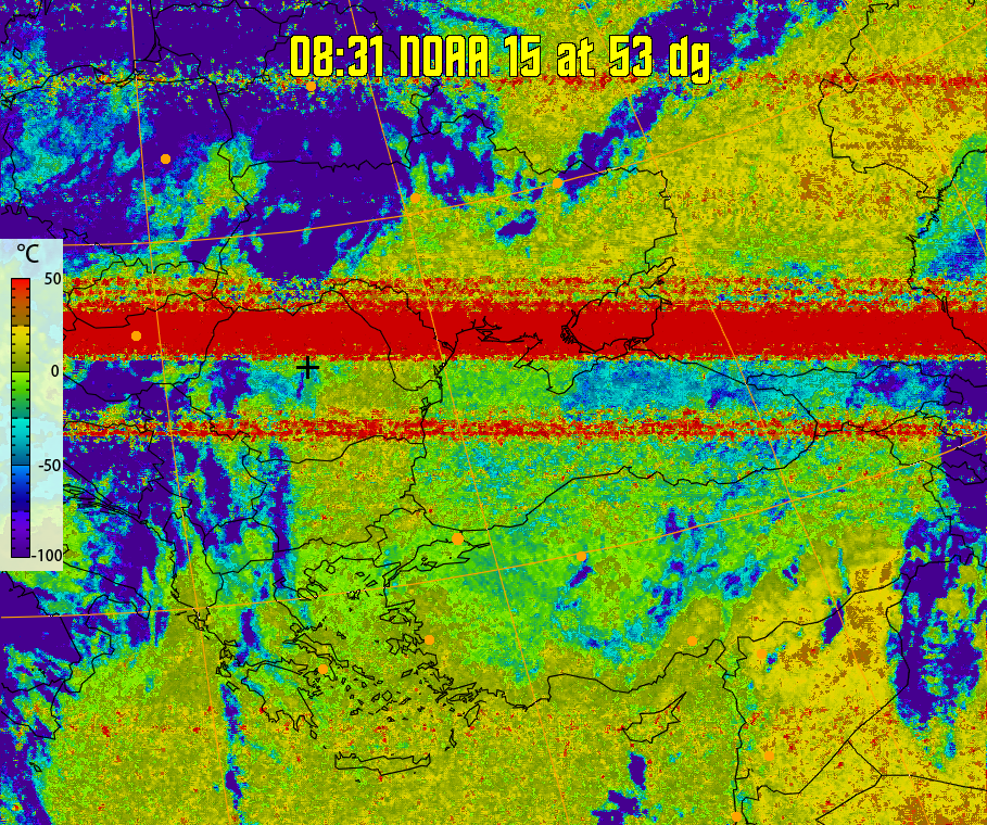 therm:
Produces a false colour image from NOAA APT images based on temperature.
Provides a good way of visualising cloud temperatures.