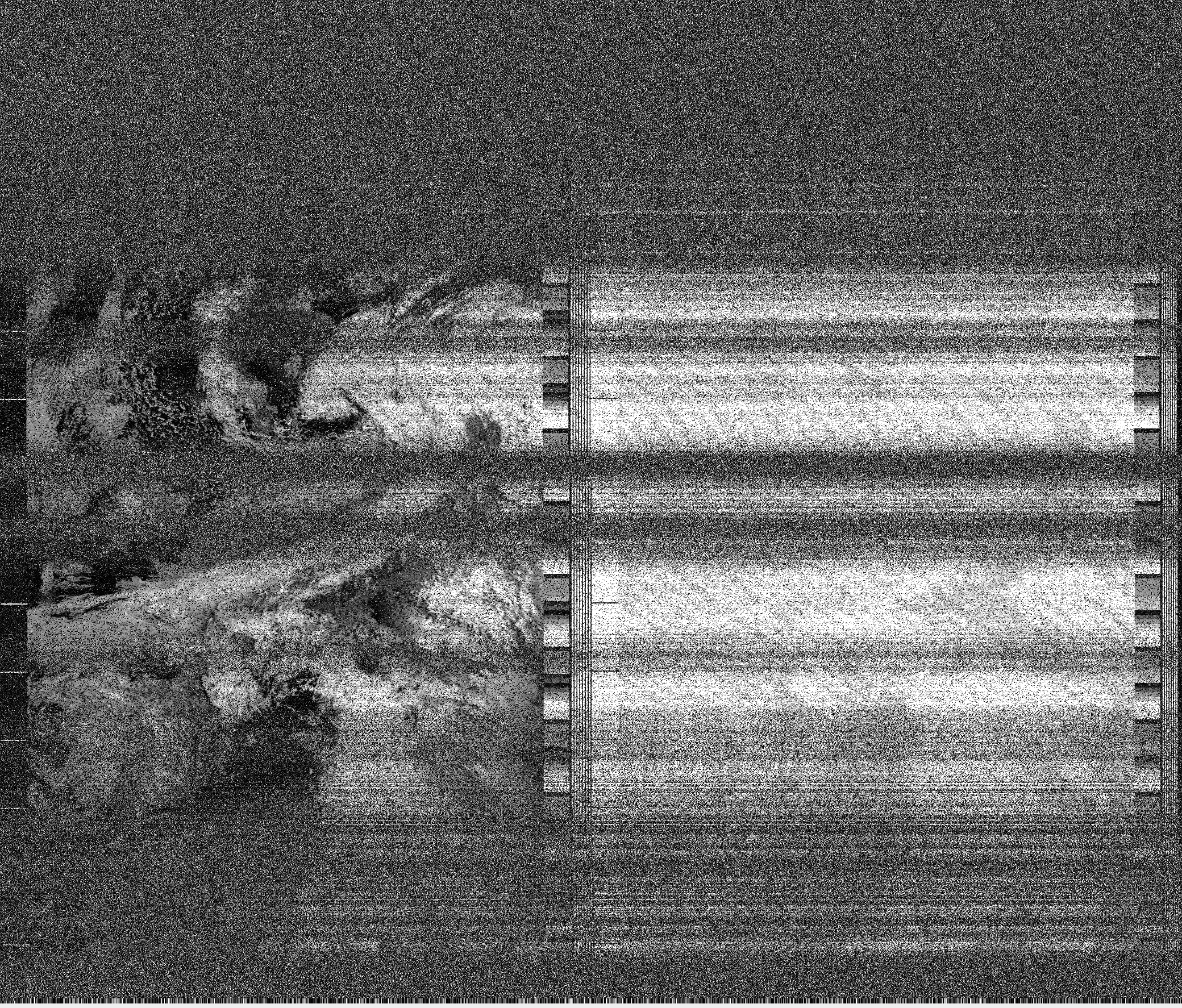 Pristine output with telemetry data withut cropping. Pristine images are
unenhanced, but normalised to produce images which represent,
as best as the software is able to, the original digital data. No attempt is made to temperature
normalise IR images. Disables gamma, sharpening, rotation, and other enhancements.