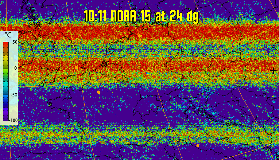 therm:
Produces a false colour image from NOAA APT images based on temperature.
Provides a good way of visualising cloud temperatures.