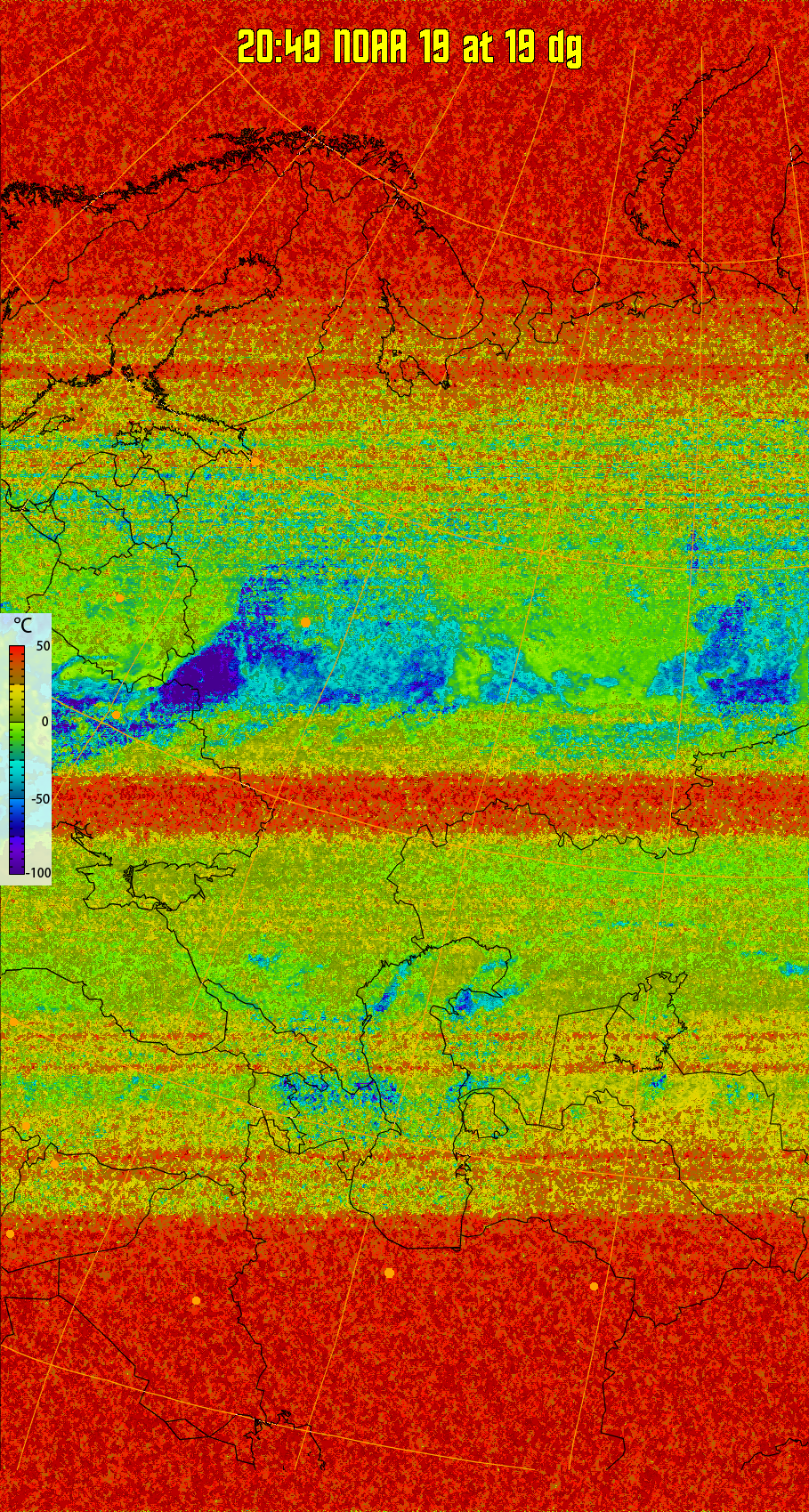 therm:
Produces a false colour image from NOAA APT images based on temperature.
Provides a good way of visualising cloud temperatures.