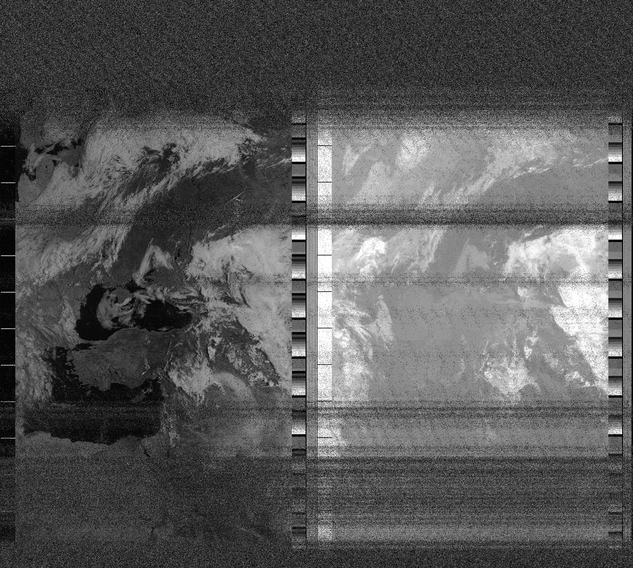 Pristine output with telemetry data withut cropping. Pristine images are
unenhanced, but normalised to produce images which represent,
as best as the software is able to, the original digital data. No attempt is made to temperature
normalise IR images. Disables gamma, sharpening, rotation, and other enhancements.