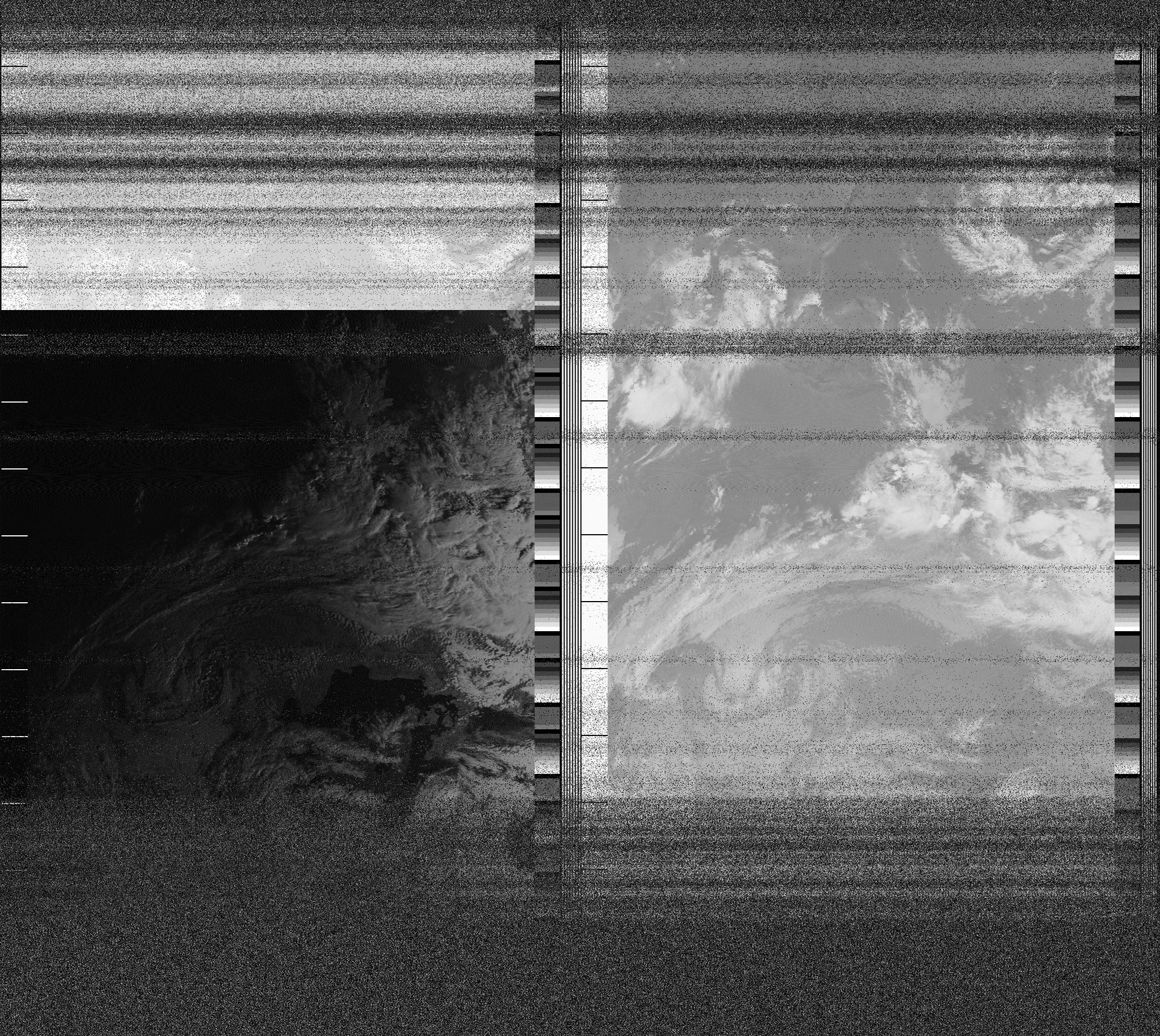 Pristine output with telemetry data withut cropping. Pristine images are
unenhanced, but normalised to produce images which represent,
as best as the software is able to, the original digital data. No attempt is made to temperature
normalise IR images. Disables gamma, sharpening, rotation, and other enhancements.