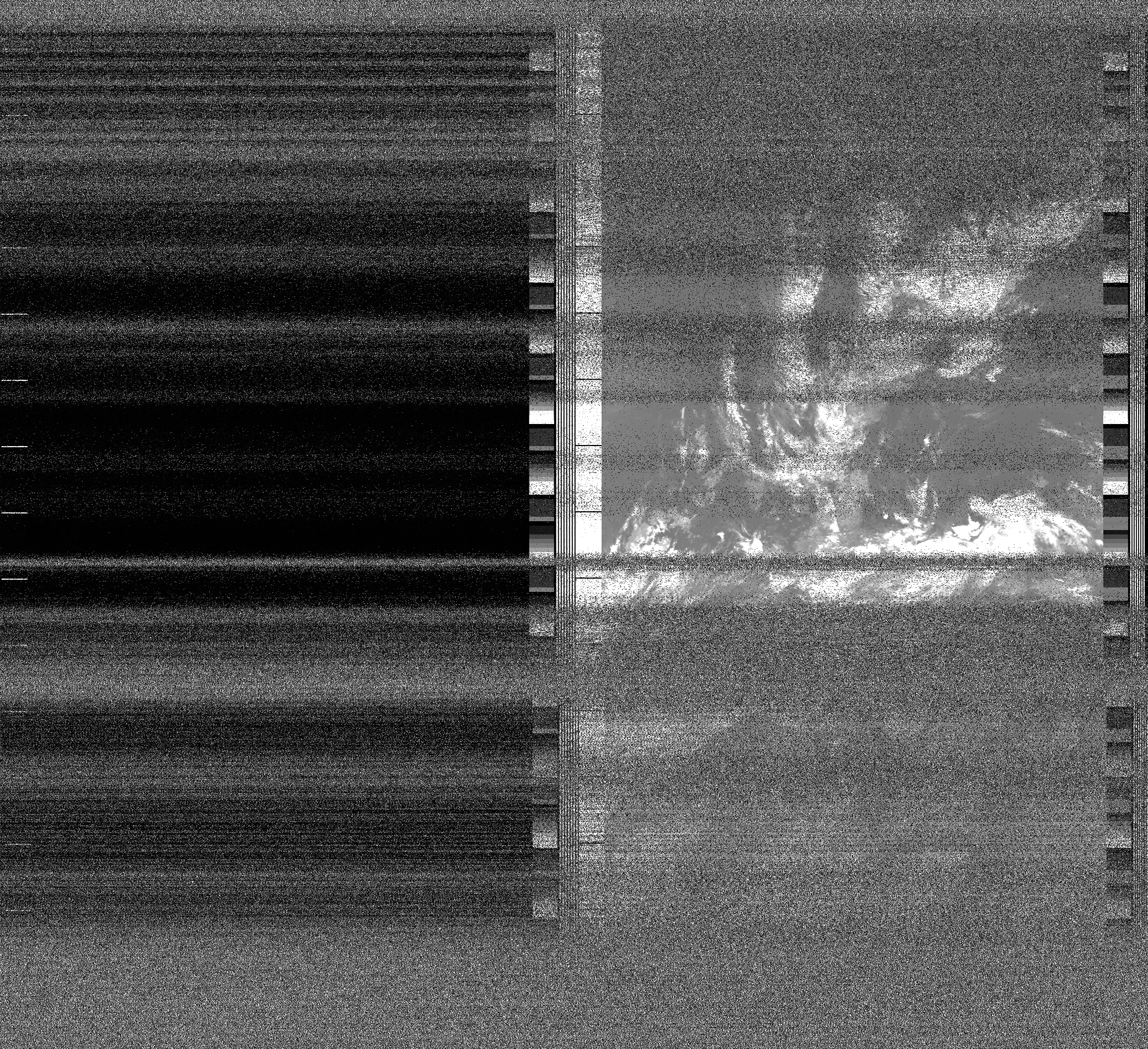Pristine output with telemetry data withut cropping. Pristine images are
unenhanced, but normalised to produce images which represent,
as best as the software is able to, the original digital data. No attempt is made to temperature
normalise IR images. Disables gamma, sharpening, rotation, and other enhancements.