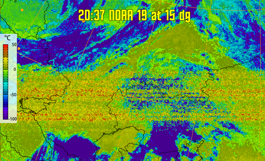 therm:
Produces a false colour image from NOAA APT images based on temperature.
Provides a good way of visualising cloud temperatures.