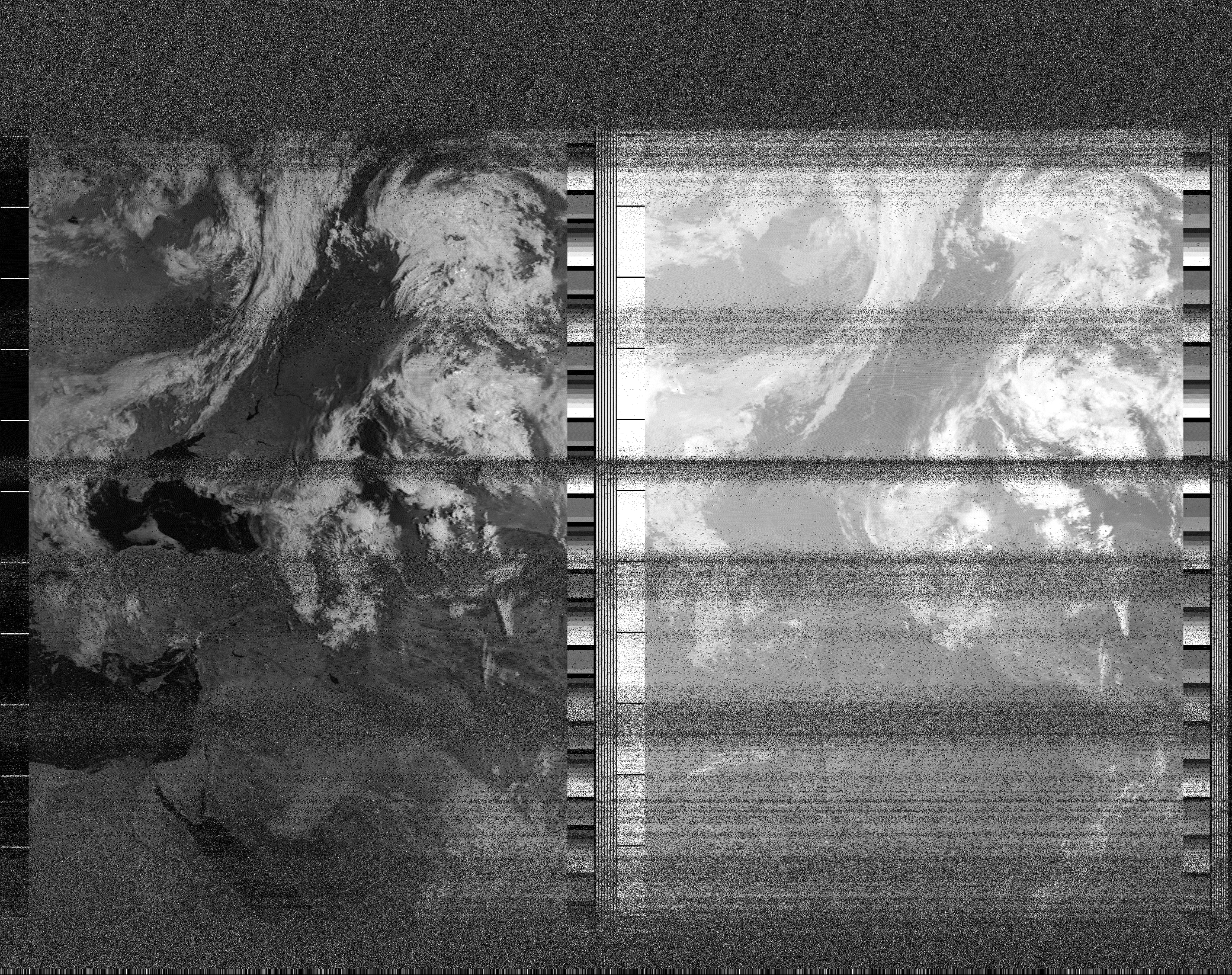 Pristine output with telemetry data withut cropping. Pristine images are
unenhanced, but normalised to produce images which represent,
as best as the software is able to, the original digital data. No attempt is made to temperature
normalise IR images. Disables gamma, sharpening, rotation, and other enhancements.
