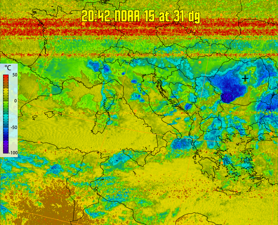 therm:
Produces a false colour image from NOAA APT images based on temperature.
Provides a good way of visualising cloud temperatures.