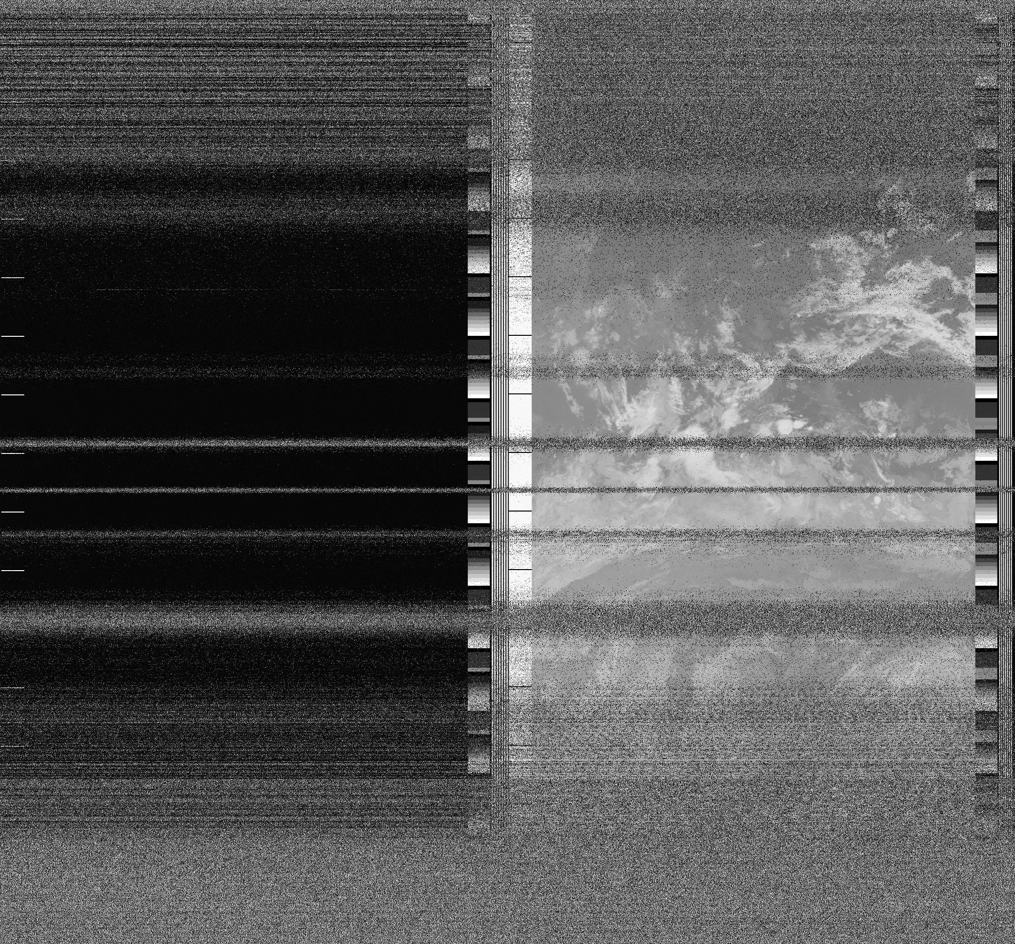 Pristine output with telemetry data withut cropping. Pristine images are
unenhanced, but normalised to produce images which represent,
as best as the software is able to, the original digital data. No attempt is made to temperature
normalise IR images. Disables gamma, sharpening, rotation, and other enhancements.