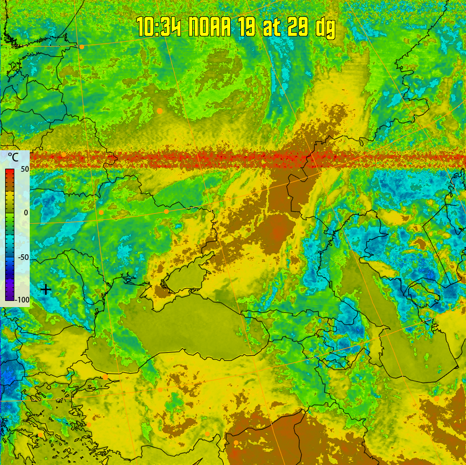 therm:
Produces a false colour image from NOAA APT images based on temperature.
Provides a good way of visualising cloud temperatures.