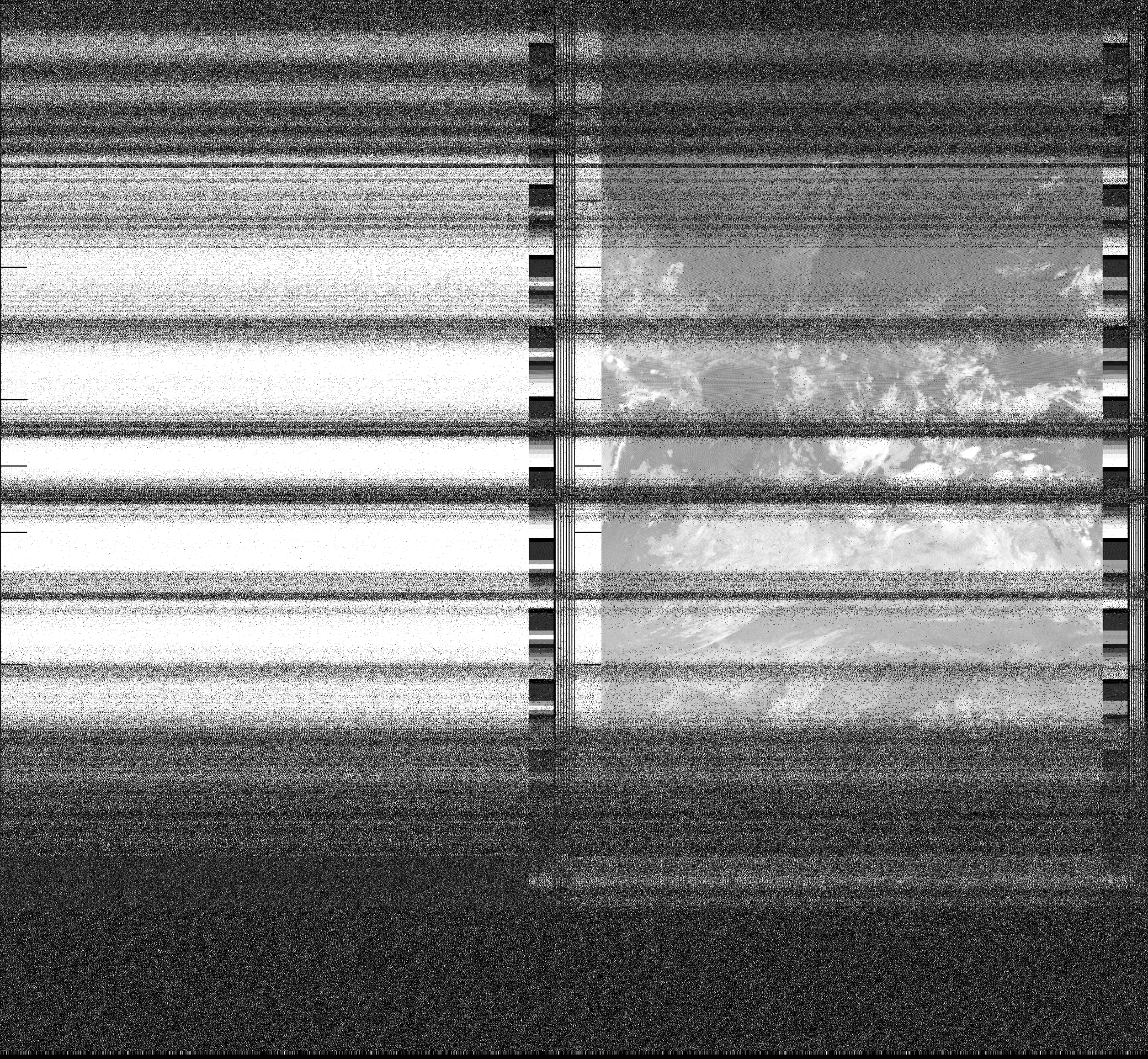 Pristine output with telemetry data withut cropping. Pristine images are
unenhanced, but normalised to produce images which represent,
as best as the software is able to, the original digital data. No attempt is made to temperature
normalise IR images. Disables gamma, sharpening, rotation, and other enhancements.