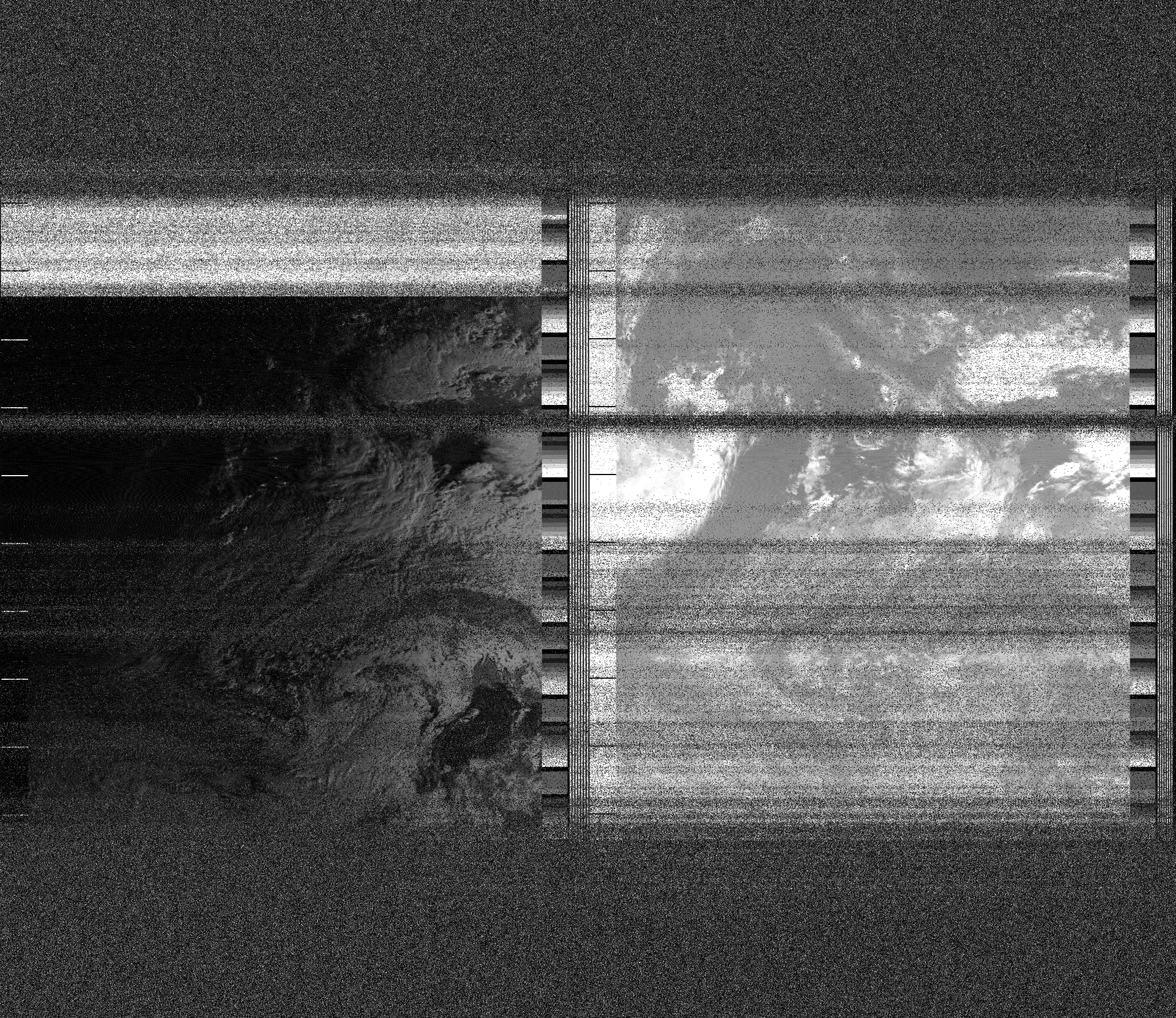 Pristine output with telemetry data withut cropping. Pristine images are
unenhanced, but normalised to produce images which represent,
as best as the software is able to, the original digital data. No attempt is made to temperature
normalise IR images. Disables gamma, sharpening, rotation, and other enhancements.