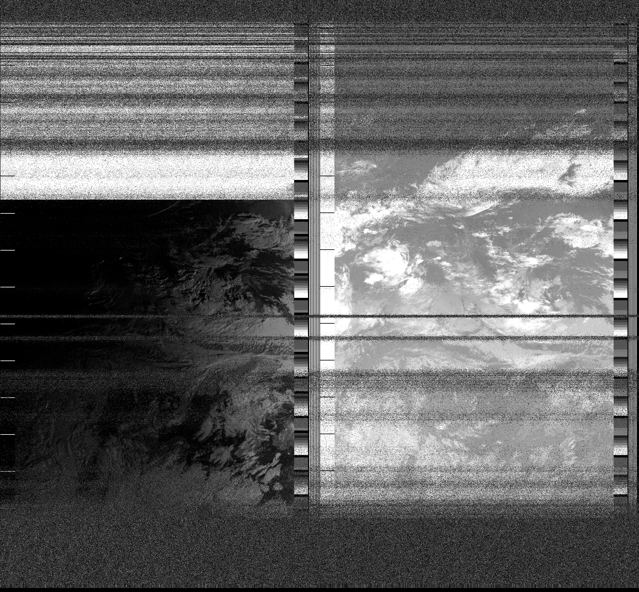 Pristine output with telemetry data withut cropping. Pristine images are
unenhanced, but normalised to produce images which represent,
as best as the software is able to, the original digital data. No attempt is made to temperature
normalise IR images. Disables gamma, sharpening, rotation, and other enhancements.