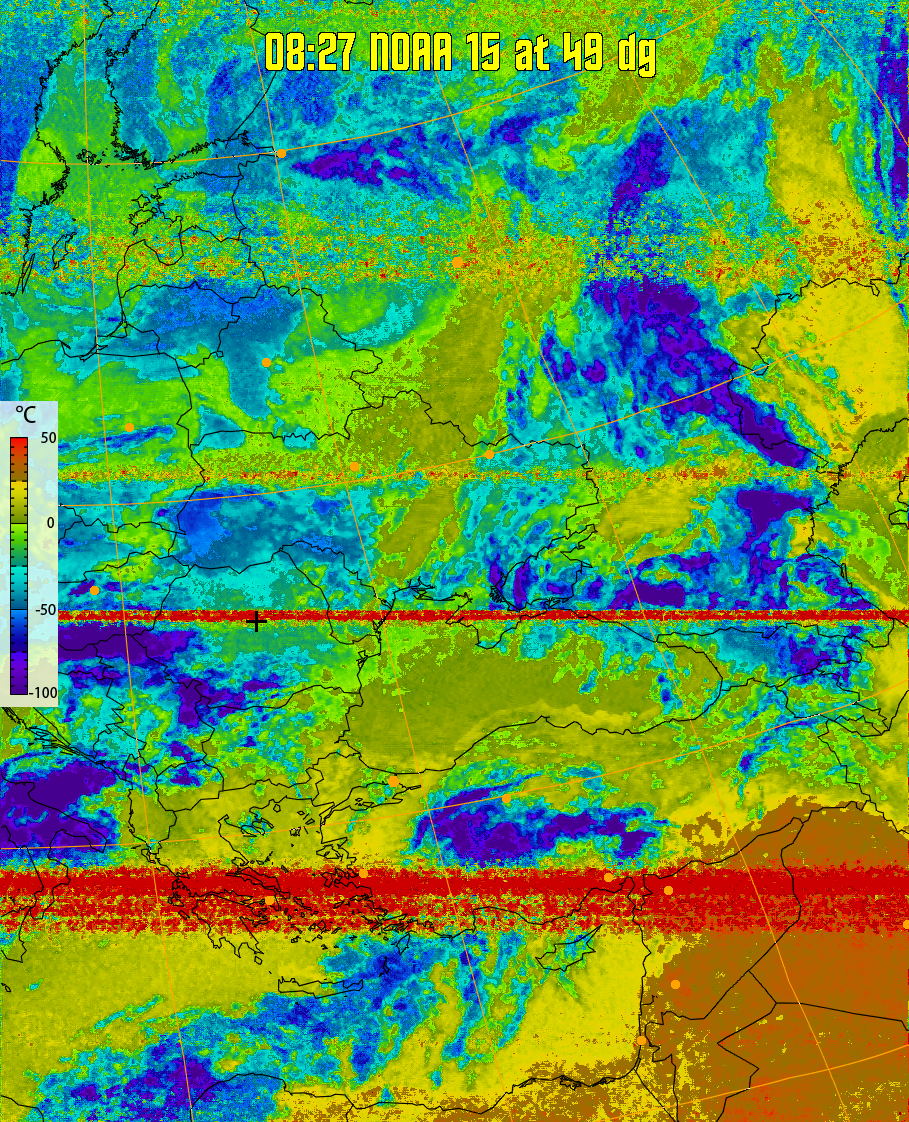 therm:
Produces a false colour image from NOAA APT images based on temperature.
Provides a good way of visualising cloud temperatures.