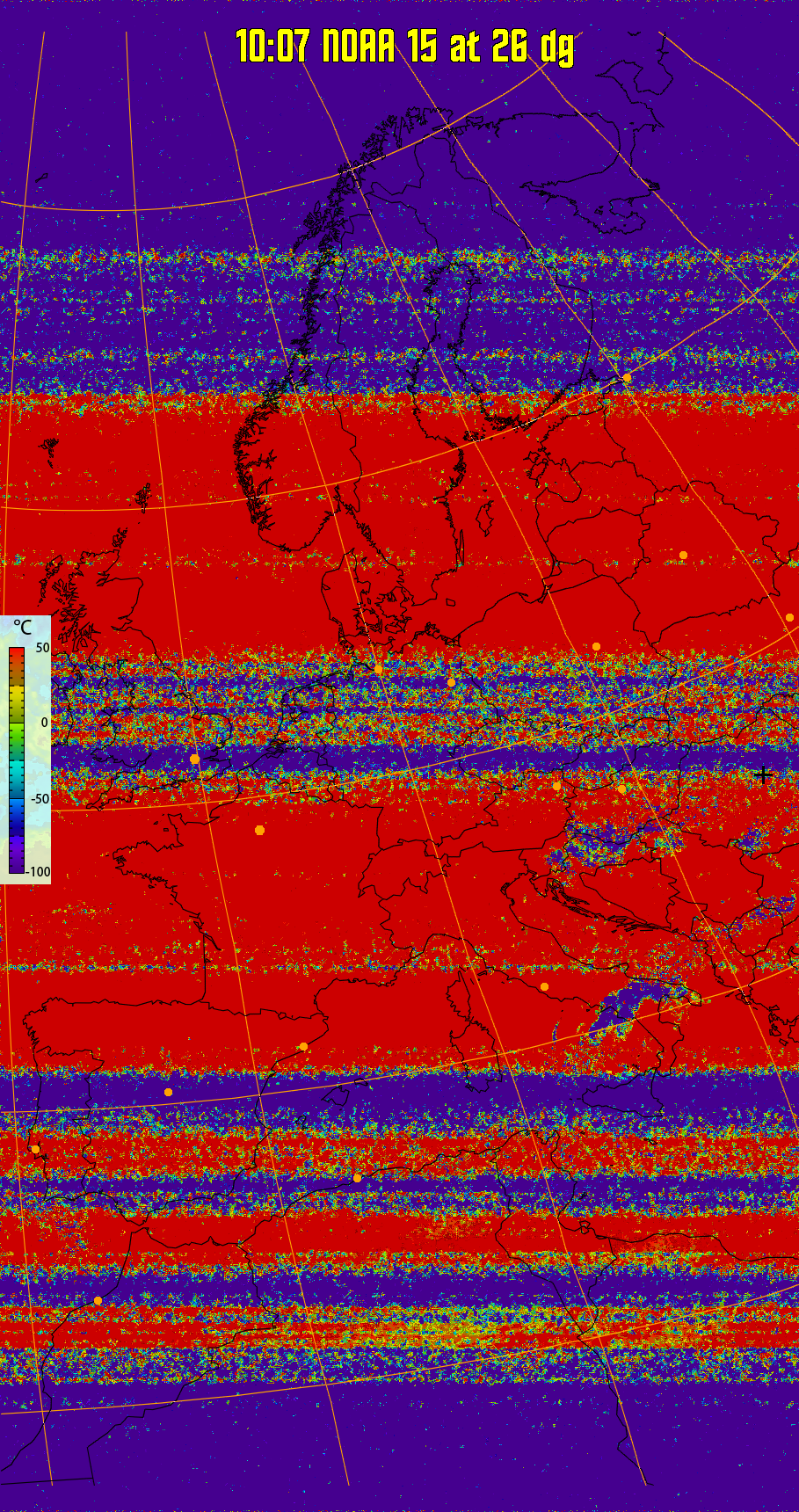 therm:
Produces a false colour image from NOAA APT images based on temperature.
Provides a good way of visualising cloud temperatures.