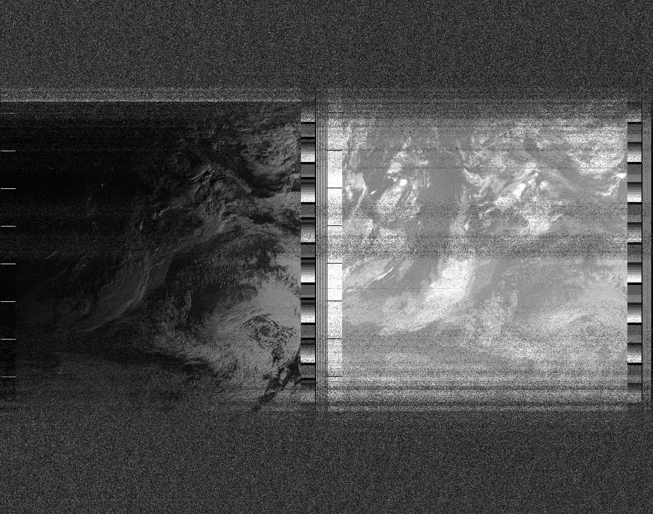 Pristine output with telemetry data withut cropping. Pristine images are
unenhanced, but normalised to produce images which represent,
as best as the software is able to, the original digital data. No attempt is made to temperature
normalise IR images. Disables gamma, sharpening, rotation, and other enhancements.