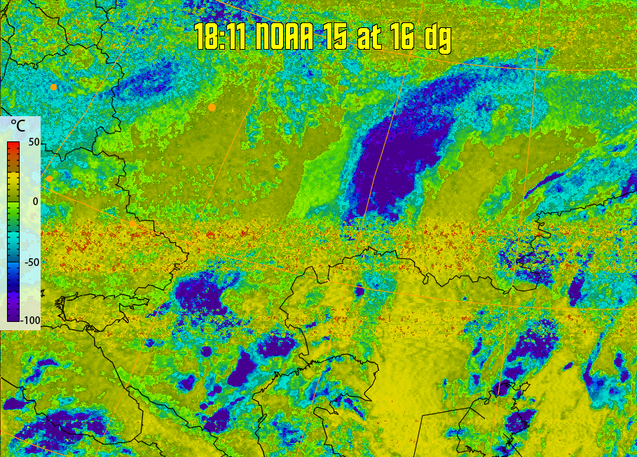 therm:
Produces a false colour image from NOAA APT images based on temperature.
Provides a good way of visualising cloud temperatures.