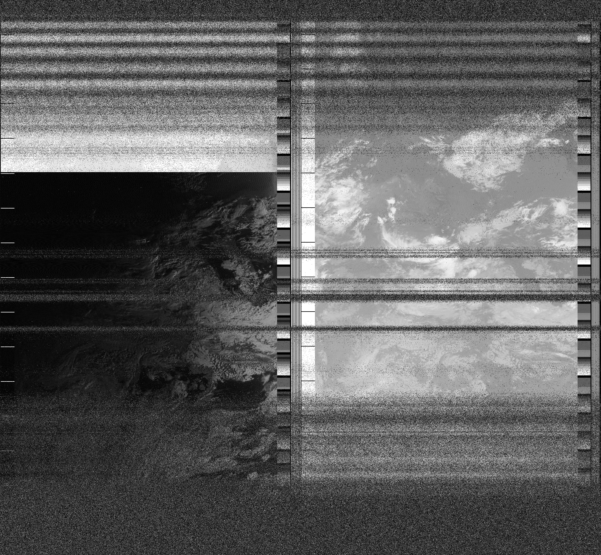 Pristine output with telemetry data withut cropping. Pristine images are
unenhanced, but normalised to produce images which represent,
as best as the software is able to, the original digital data. No attempt is made to temperature
normalise IR images. Disables gamma, sharpening, rotation, and other enhancements.