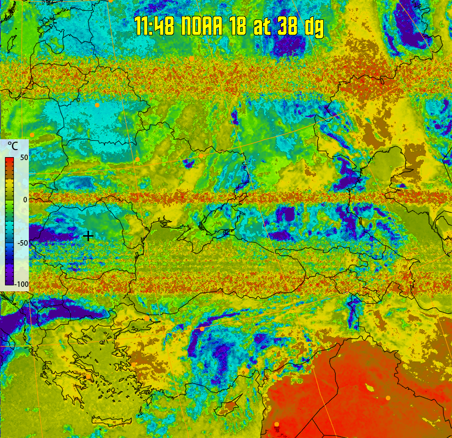 therm:
Produces a false colour image from NOAA APT images based on temperature.
Provides a good way of visualising cloud temperatures.
