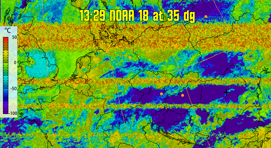 therm:
Produces a false colour image from NOAA APT images based on temperature.
Provides a good way of visualising cloud temperatures.