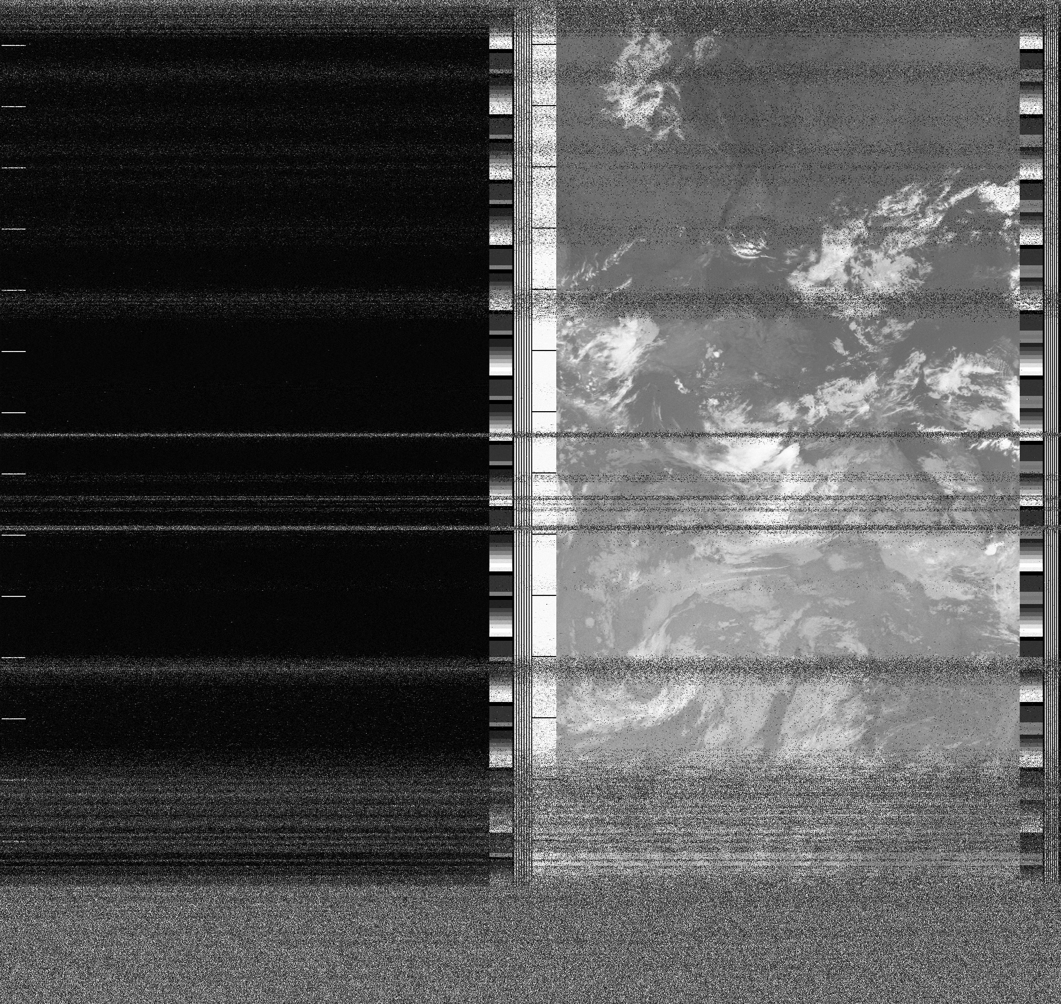 Pristine output with telemetry data withut cropping. Pristine images are
unenhanced, but normalised to produce images which represent,
as best as the software is able to, the original digital data. No attempt is made to temperature
normalise IR images. Disables gamma, sharpening, rotation, and other enhancements.