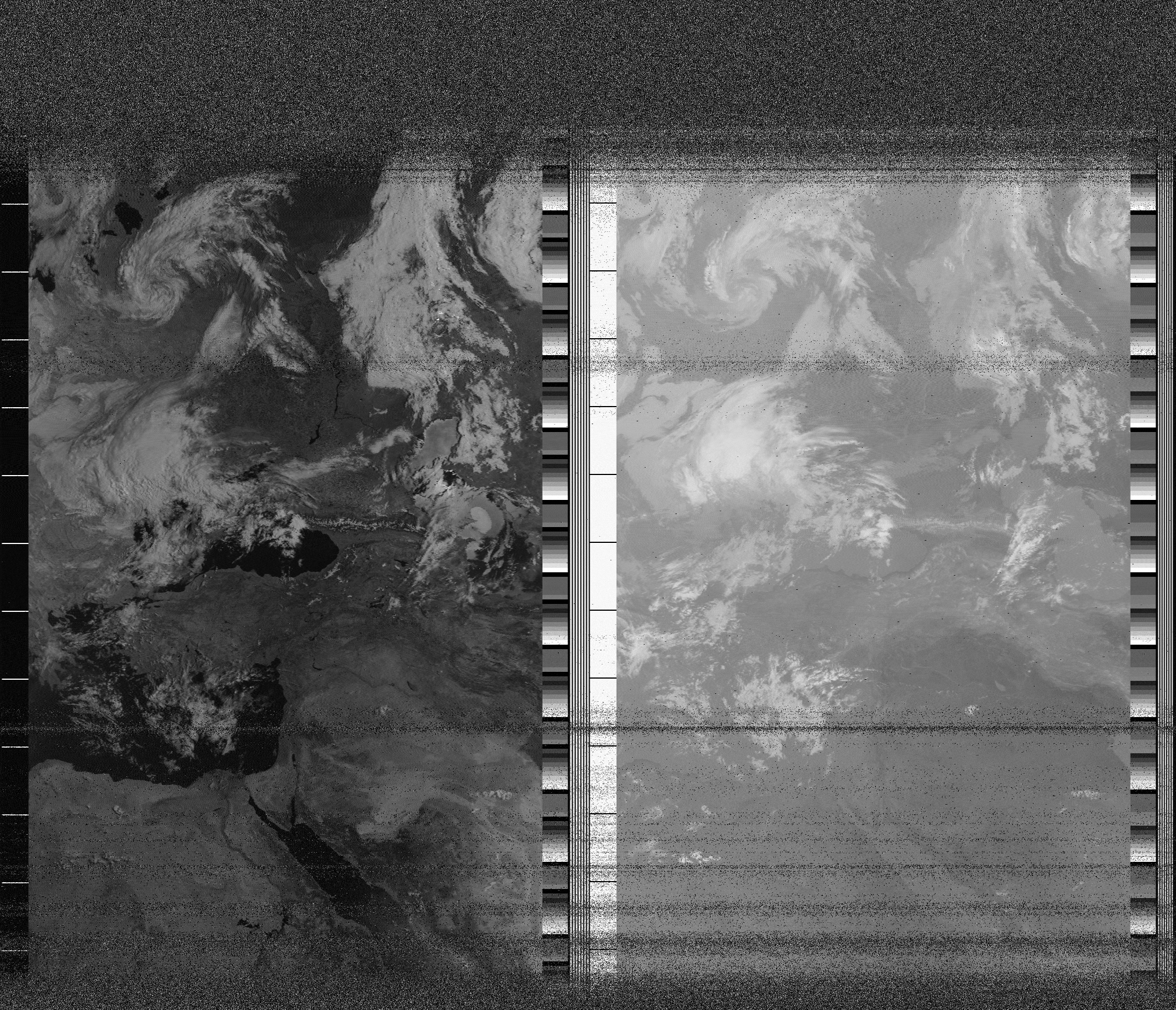 Pristine output with telemetry data withut cropping. Pristine images are
unenhanced, but normalised to produce images which represent,
as best as the software is able to, the original digital data. No attempt is made to temperature
normalise IR images. Disables gamma, sharpening, rotation, and other enhancements.