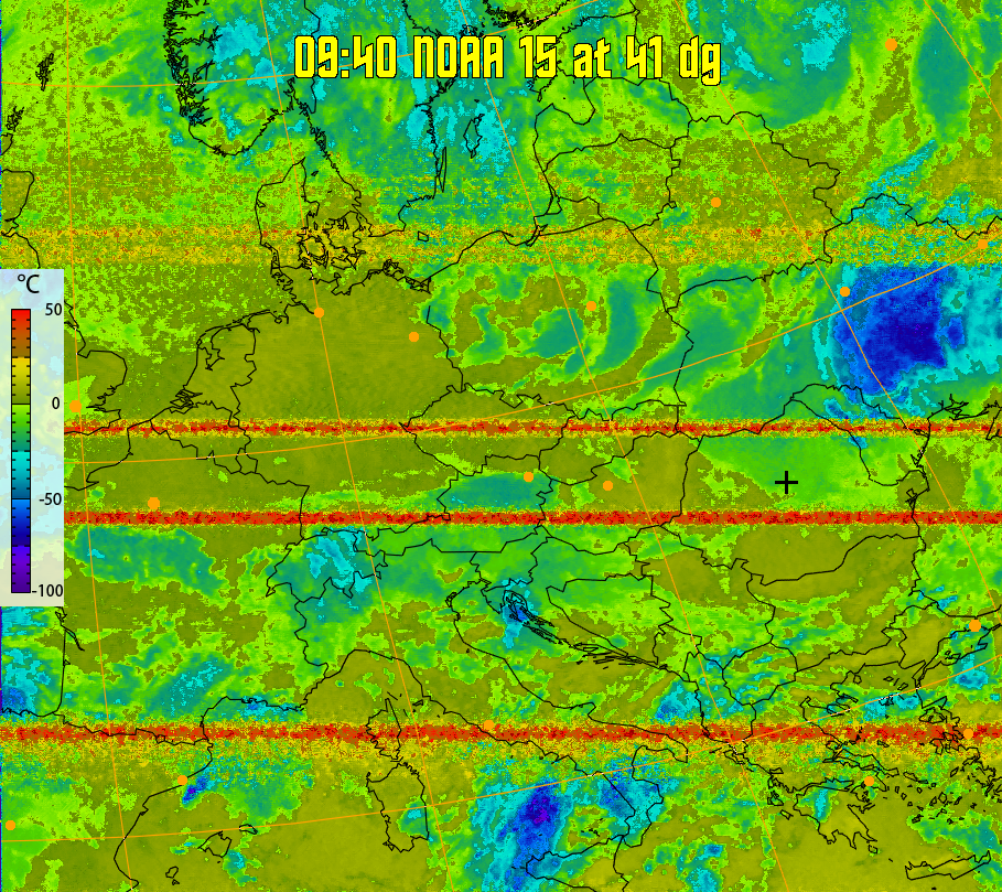 therm:
Produces a false colour image from NOAA APT images based on temperature.
Provides a good way of visualising cloud temperatures.
