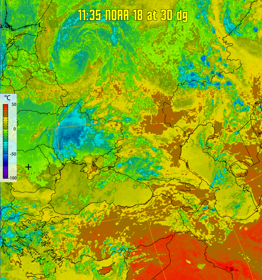 therm:
Produces a false colour image from NOAA APT images based on temperature.
Provides a good way of visualising cloud temperatures.