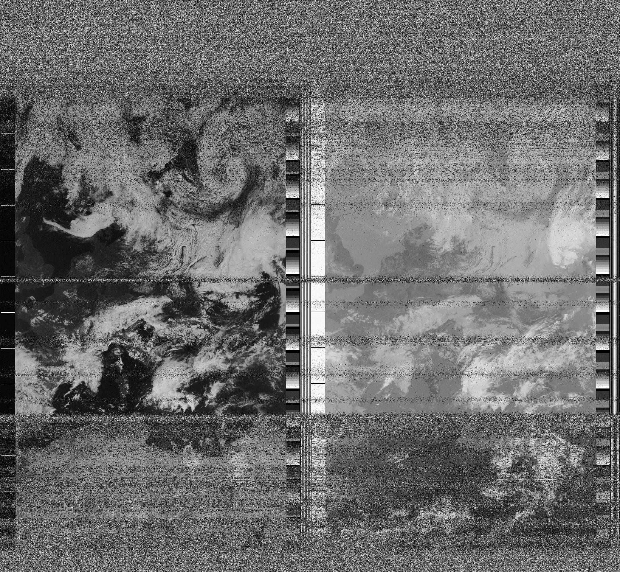 Pristine output with telemetry data withut cropping. Pristine images are
unenhanced, but normalised to produce images which represent,
as best as the software is able to, the original digital data. No attempt is made to temperature
normalise IR images. Disables gamma, sharpening, rotation, and other enhancements.