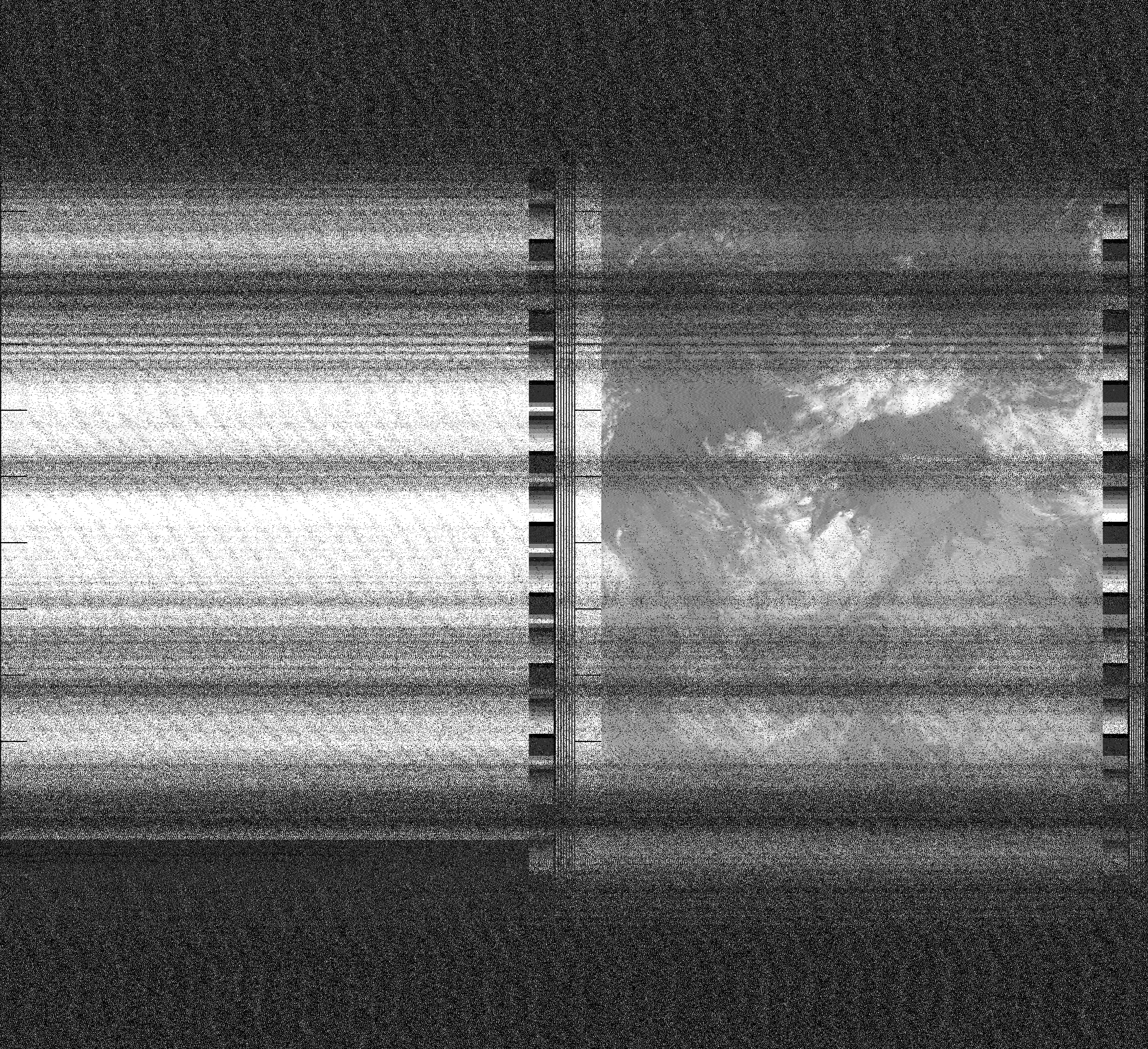 Pristine output with telemetry data withut cropping. Pristine images are
unenhanced, but normalised to produce images which represent,
as best as the software is able to, the original digital data. No attempt is made to temperature
normalise IR images. Disables gamma, sharpening, rotation, and other enhancements.
