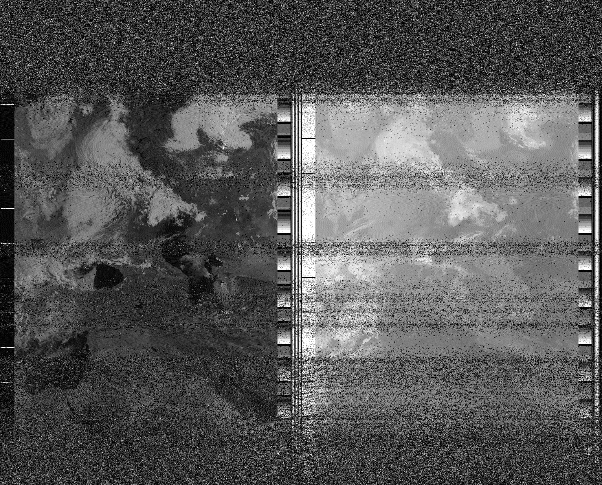 Pristine output with telemetry data withut cropping. Pristine images are
unenhanced, but normalised to produce images which represent,
as best as the software is able to, the original digital data. No attempt is made to temperature
normalise IR images. Disables gamma, sharpening, rotation, and other enhancements.