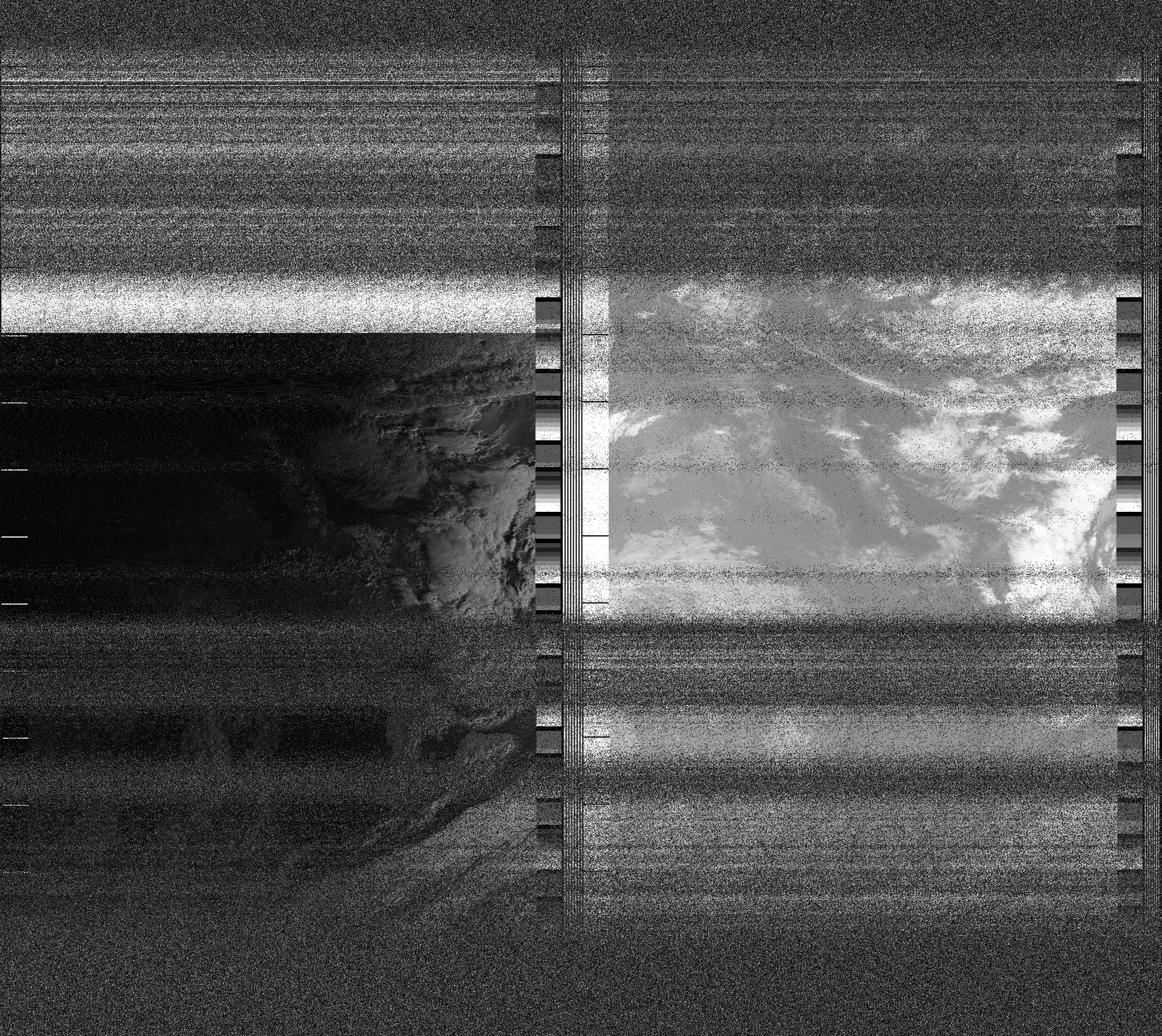Pristine output with telemetry data withut cropping. Pristine images are
unenhanced, but normalised to produce images which represent,
as best as the software is able to, the original digital data. No attempt is made to temperature
normalise IR images. Disables gamma, sharpening, rotation, and other enhancements.
