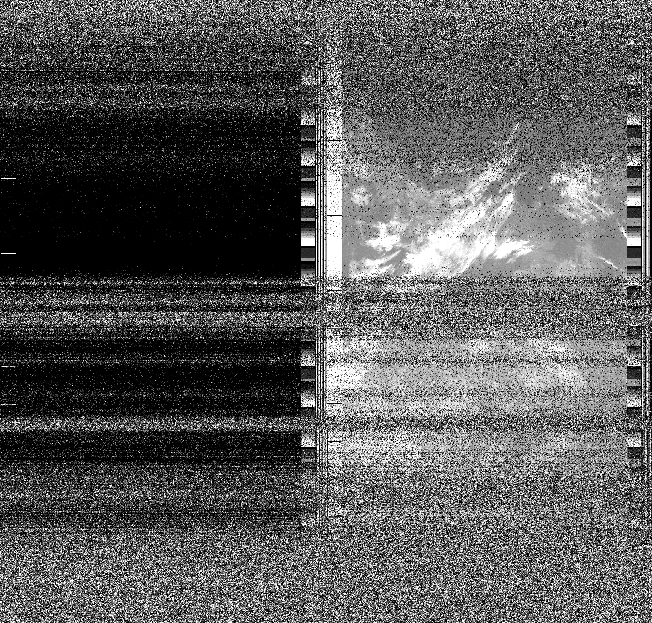 Pristine output with telemetry data withut cropping. Pristine images are
unenhanced, but normalised to produce images which represent,
as best as the software is able to, the original digital data. No attempt is made to temperature
normalise IR images. Disables gamma, sharpening, rotation, and other enhancements.