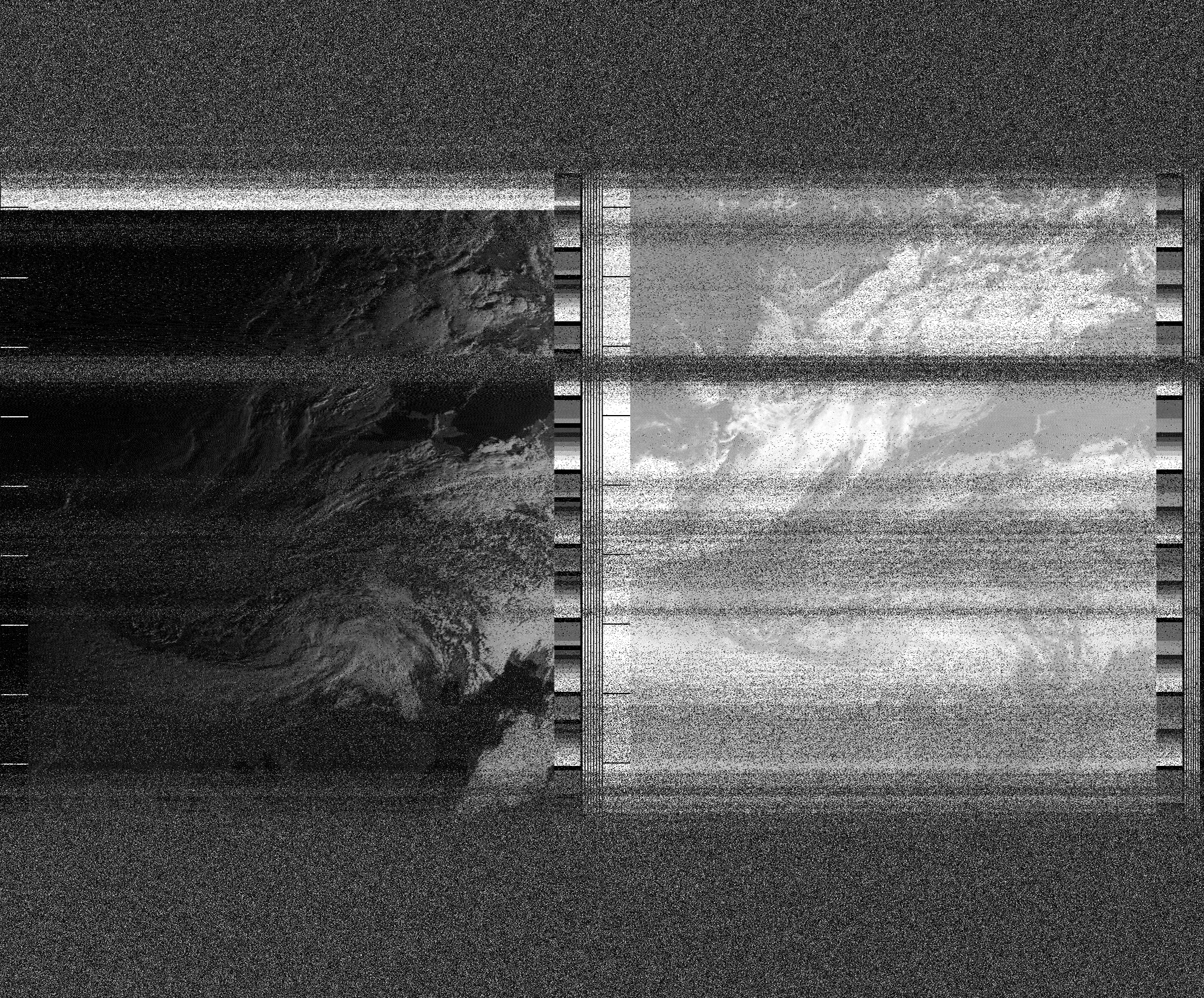 Pristine output with telemetry data withut cropping. Pristine images are
unenhanced, but normalised to produce images which represent,
as best as the software is able to, the original digital data. No attempt is made to temperature
normalise IR images. Disables gamma, sharpening, rotation, and other enhancements.