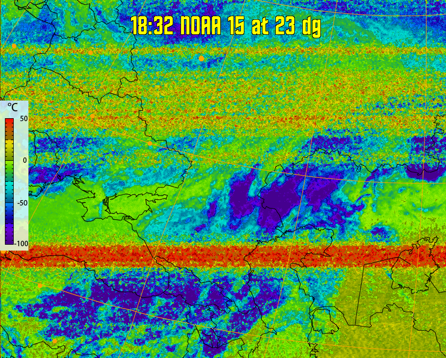 therm:
Produces a false colour image from NOAA APT images based on temperature.
Provides a good way of visualising cloud temperatures.