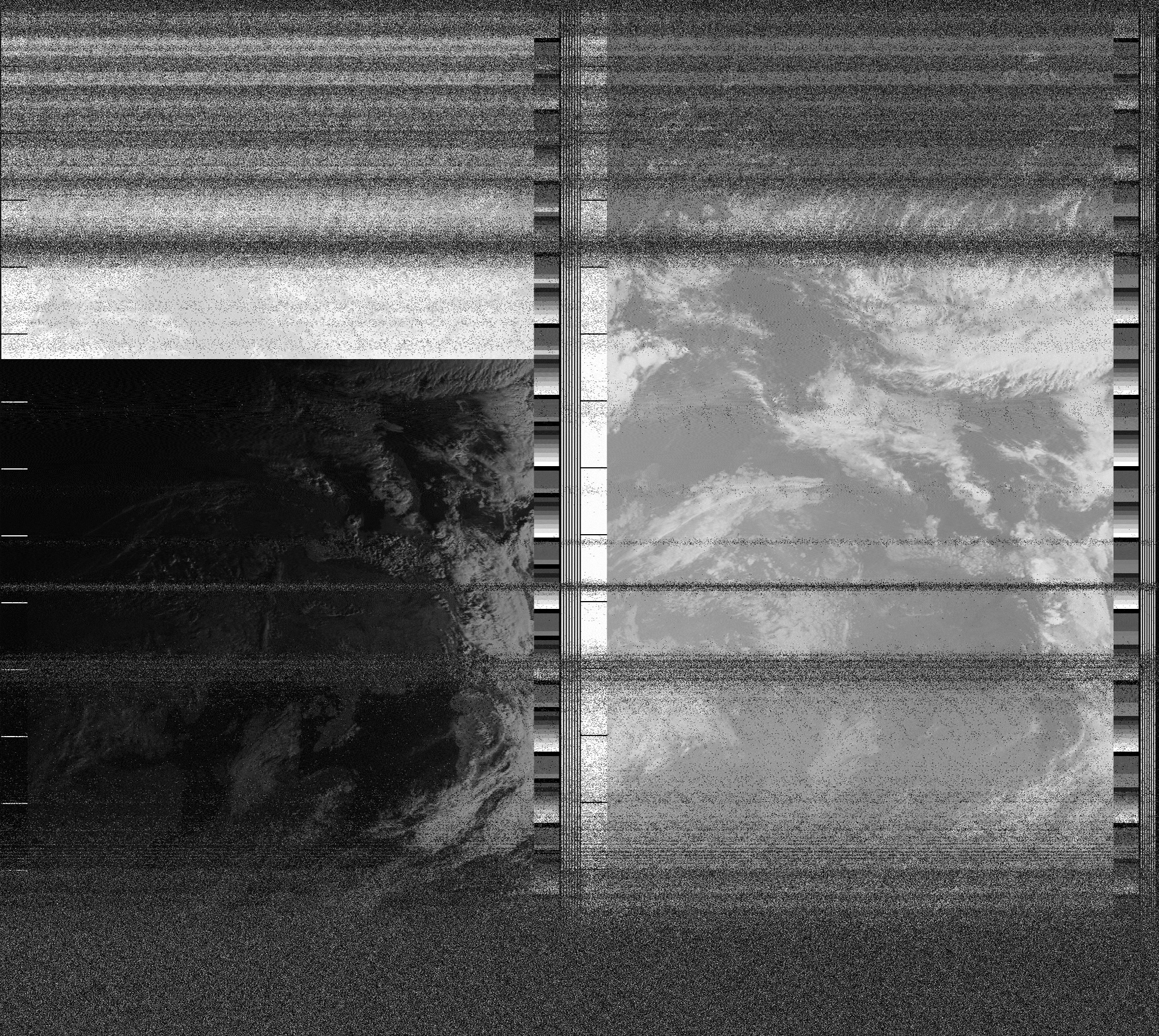 Pristine output with telemetry data withut cropping. Pristine images are
unenhanced, but normalised to produce images which represent,
as best as the software is able to, the original digital data. No attempt is made to temperature
normalise IR images. Disables gamma, sharpening, rotation, and other enhancements.