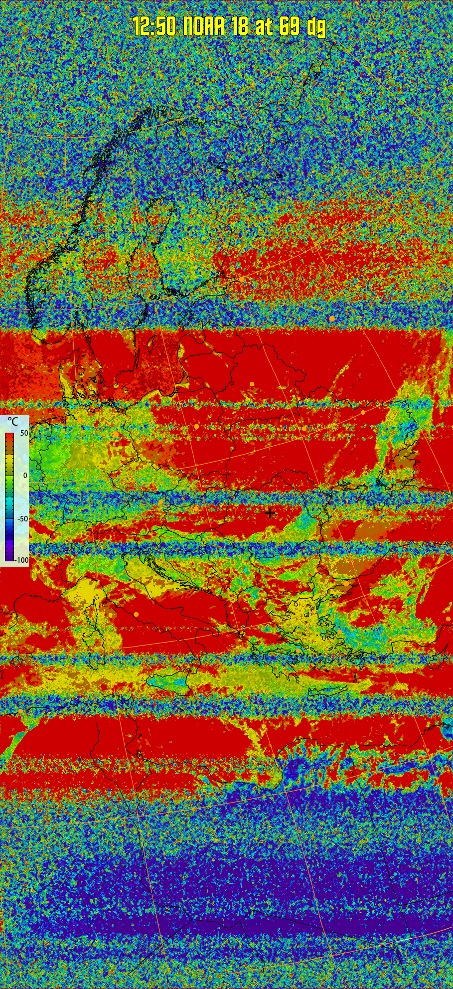 therm:
Produces a false colour image from NOAA APT images based on temperature.
Provides a good way of visualising cloud temperatures.