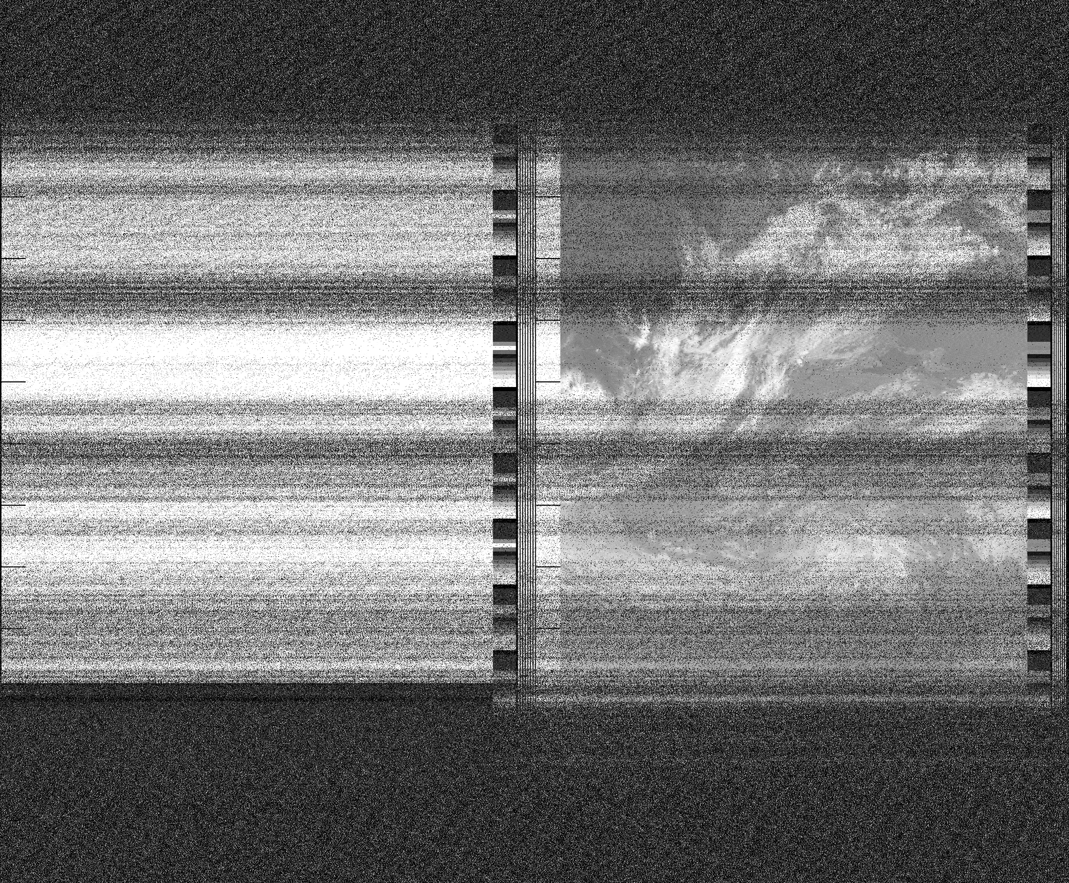 Pristine output with telemetry data withut cropping. Pristine images are
unenhanced, but normalised to produce images which represent,
as best as the software is able to, the original digital data. No attempt is made to temperature
normalise IR images. Disables gamma, sharpening, rotation, and other enhancements.