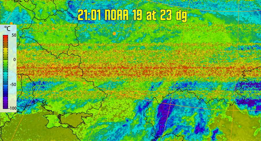 therm:
Produces a false colour image from NOAA APT images based on temperature.
Provides a good way of visualising cloud temperatures.