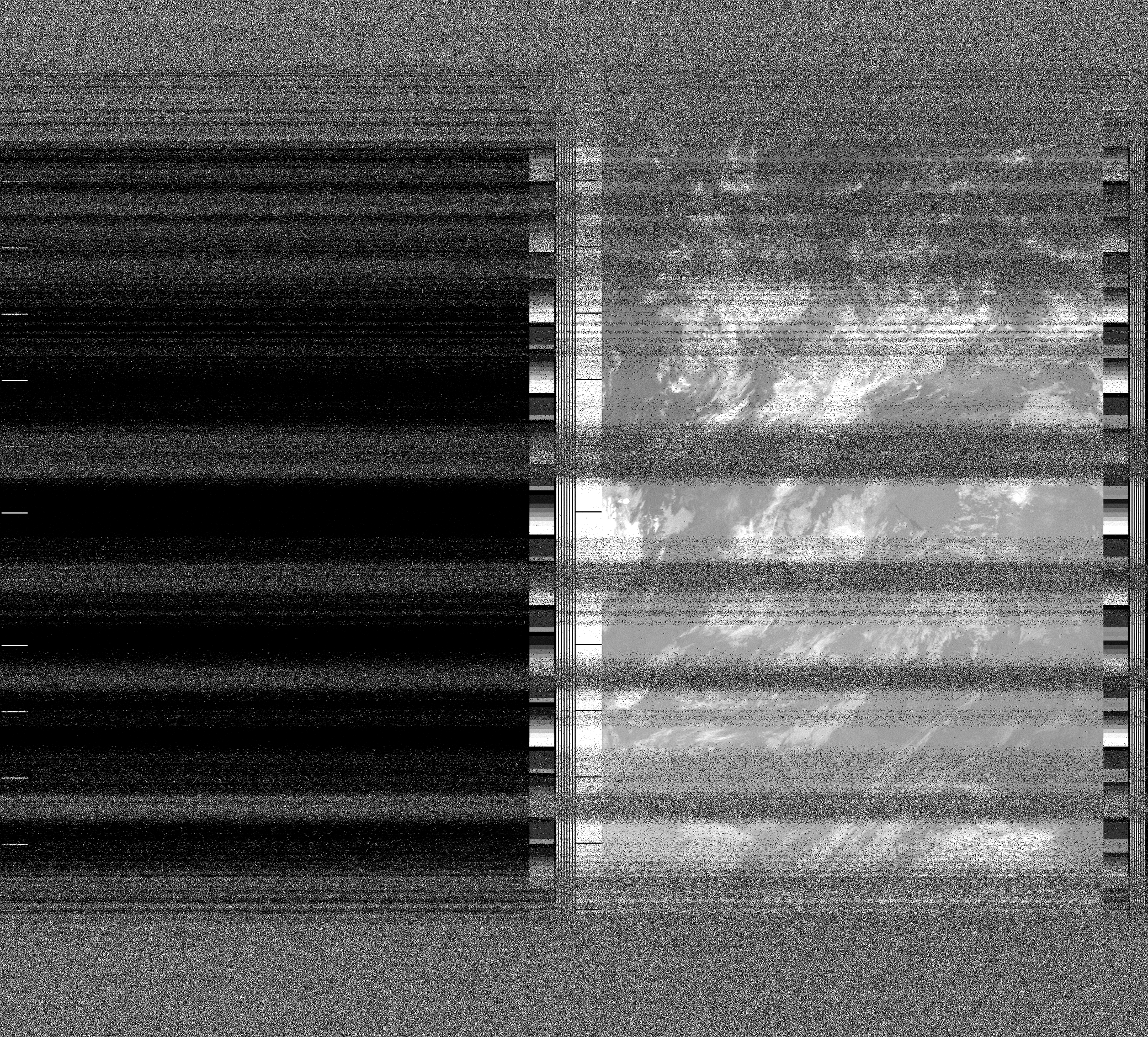 Pristine output with telemetry data withut cropping. Pristine images are
unenhanced, but normalised to produce images which represent,
as best as the software is able to, the original digital data. No attempt is made to temperature
normalise IR images. Disables gamma, sharpening, rotation, and other enhancements.