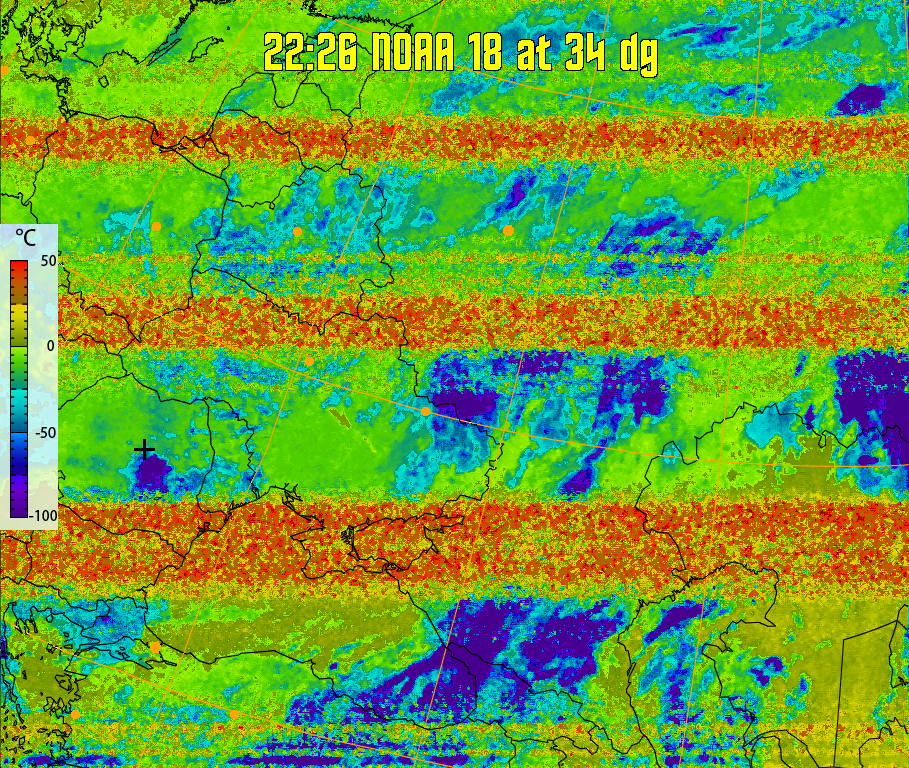 therm:
Produces a false colour image from NOAA APT images based on temperature.
Provides a good way of visualising cloud temperatures.