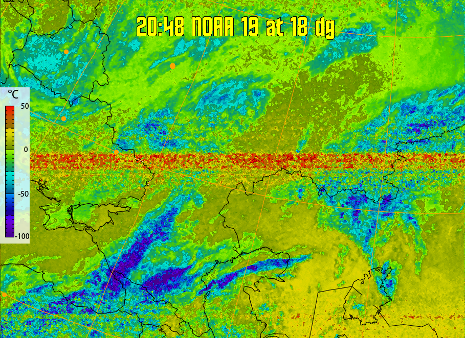 therm:
Produces a false colour image from NOAA APT images based on temperature.
Provides a good way of visualising cloud temperatures.