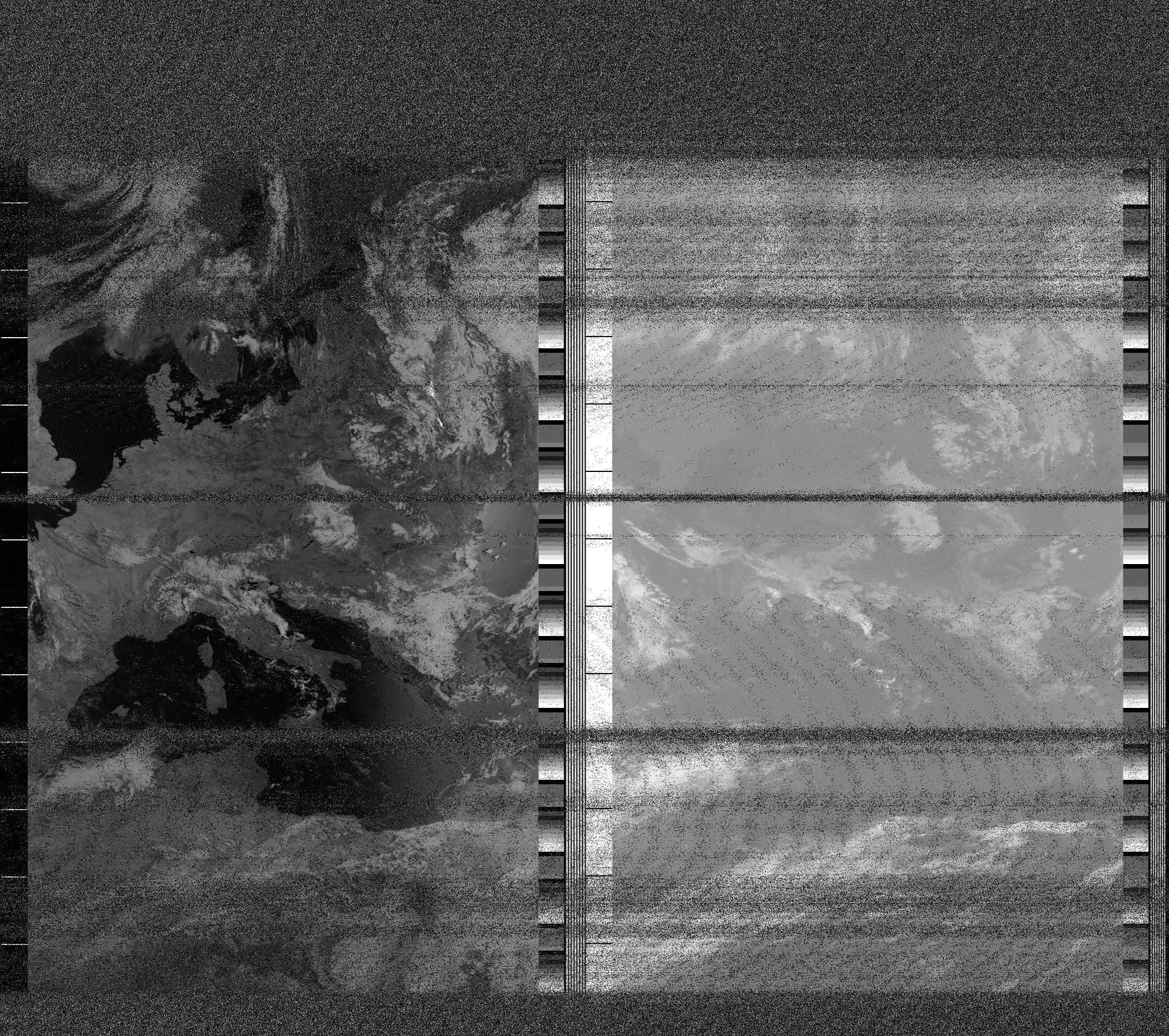 Pristine output with telemetry data withut cropping. Pristine images are
unenhanced, but normalised to produce images which represent,
as best as the software is able to, the original digital data. No attempt is made to temperature
normalise IR images. Disables gamma, sharpening, rotation, and other enhancements.