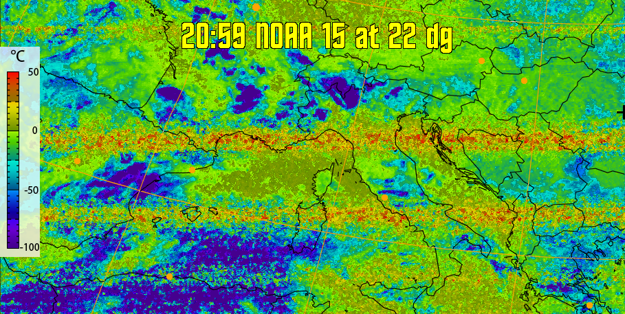therm:
Produces a false colour image from NOAA APT images based on temperature.
Provides a good way of visualising cloud temperatures.