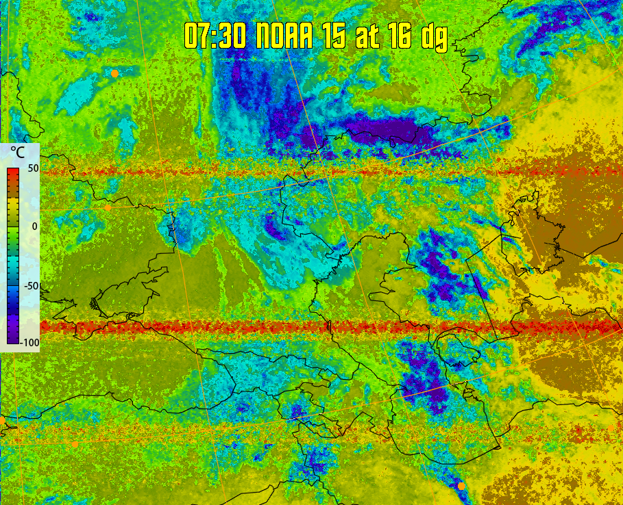 therm:
Produces a false colour image from NOAA APT images based on temperature.
Provides a good way of visualising cloud temperatures.