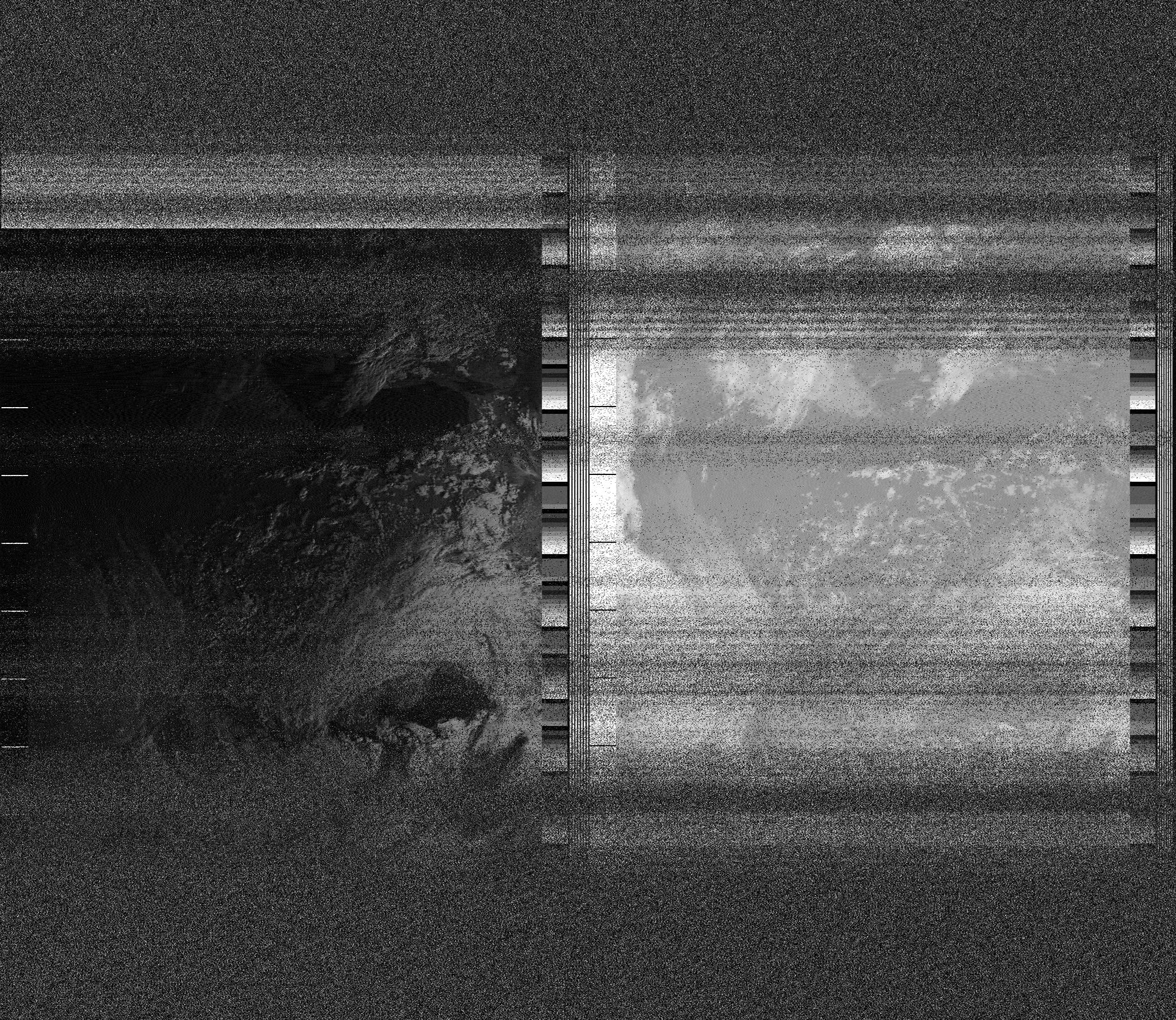 Pristine output with telemetry data withut cropping. Pristine images are
unenhanced, but normalised to produce images which represent,
as best as the software is able to, the original digital data. No attempt is made to temperature
normalise IR images. Disables gamma, sharpening, rotation, and other enhancements.